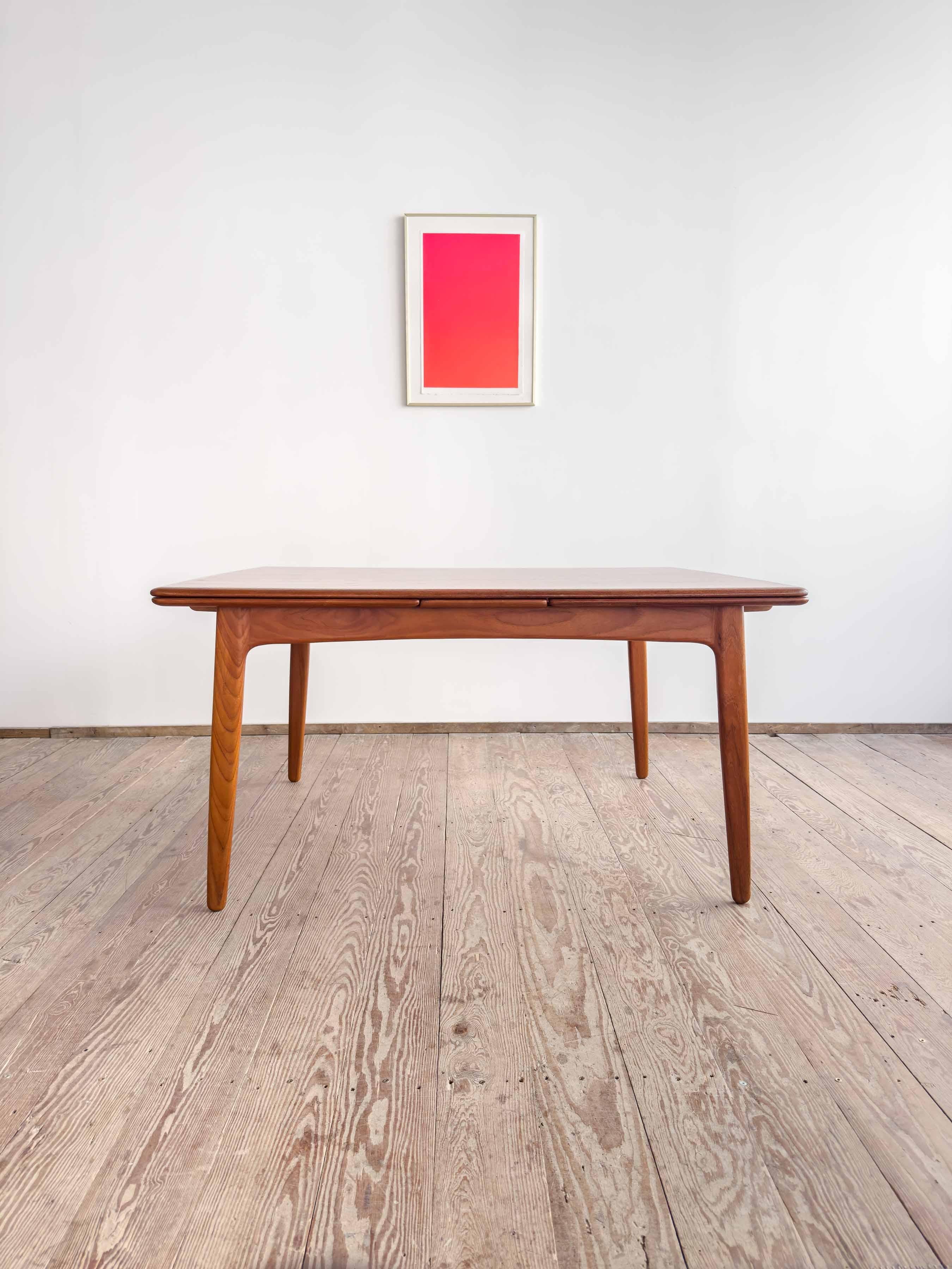 Mid-Century Modern Large Extendable Mid-Century Teak Dining Table by Sven Aage Madsen For Sale