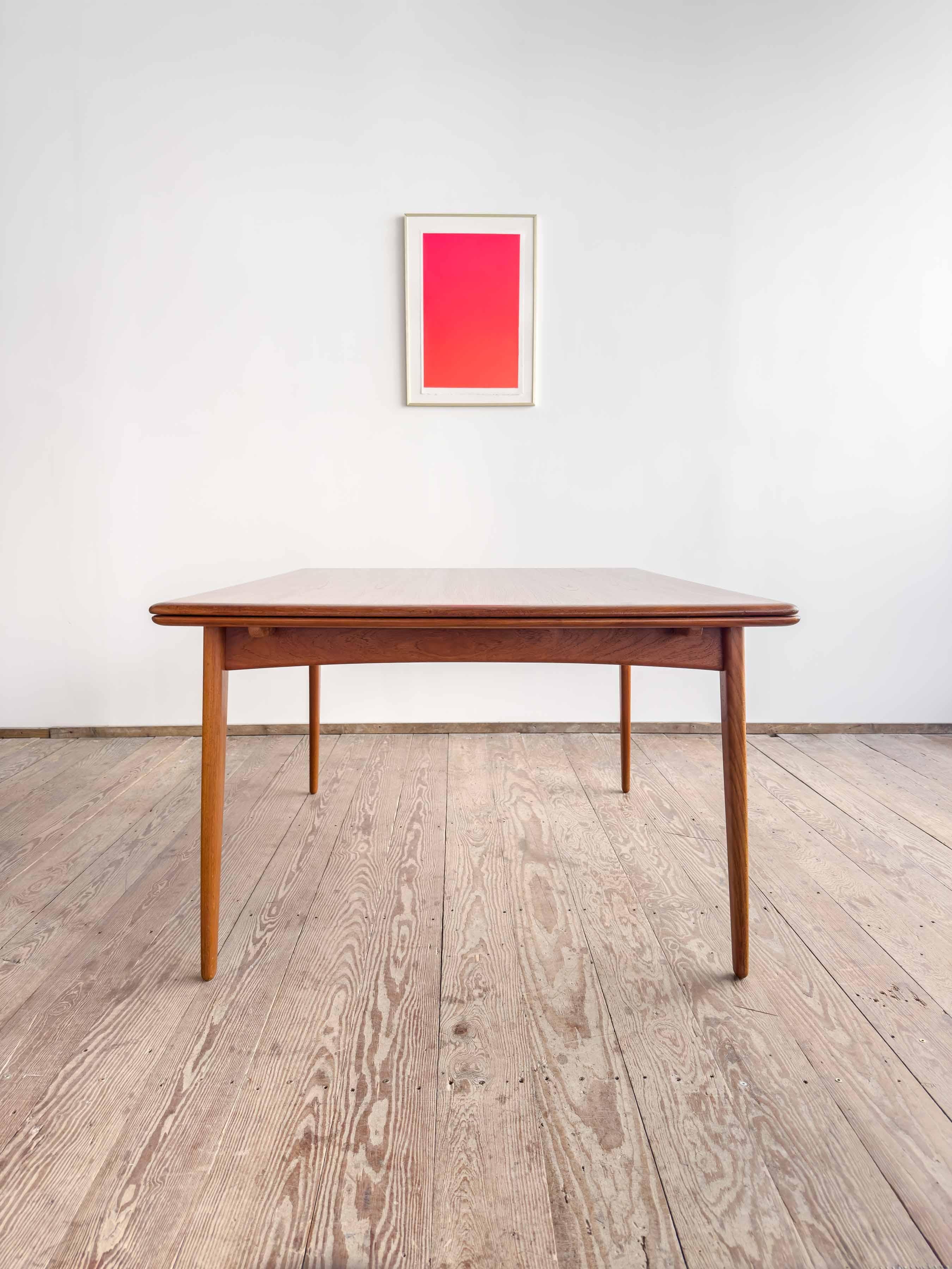 Danish Large Extendable Mid-Century Teak Dining Table by Sven Aage Madsen For Sale