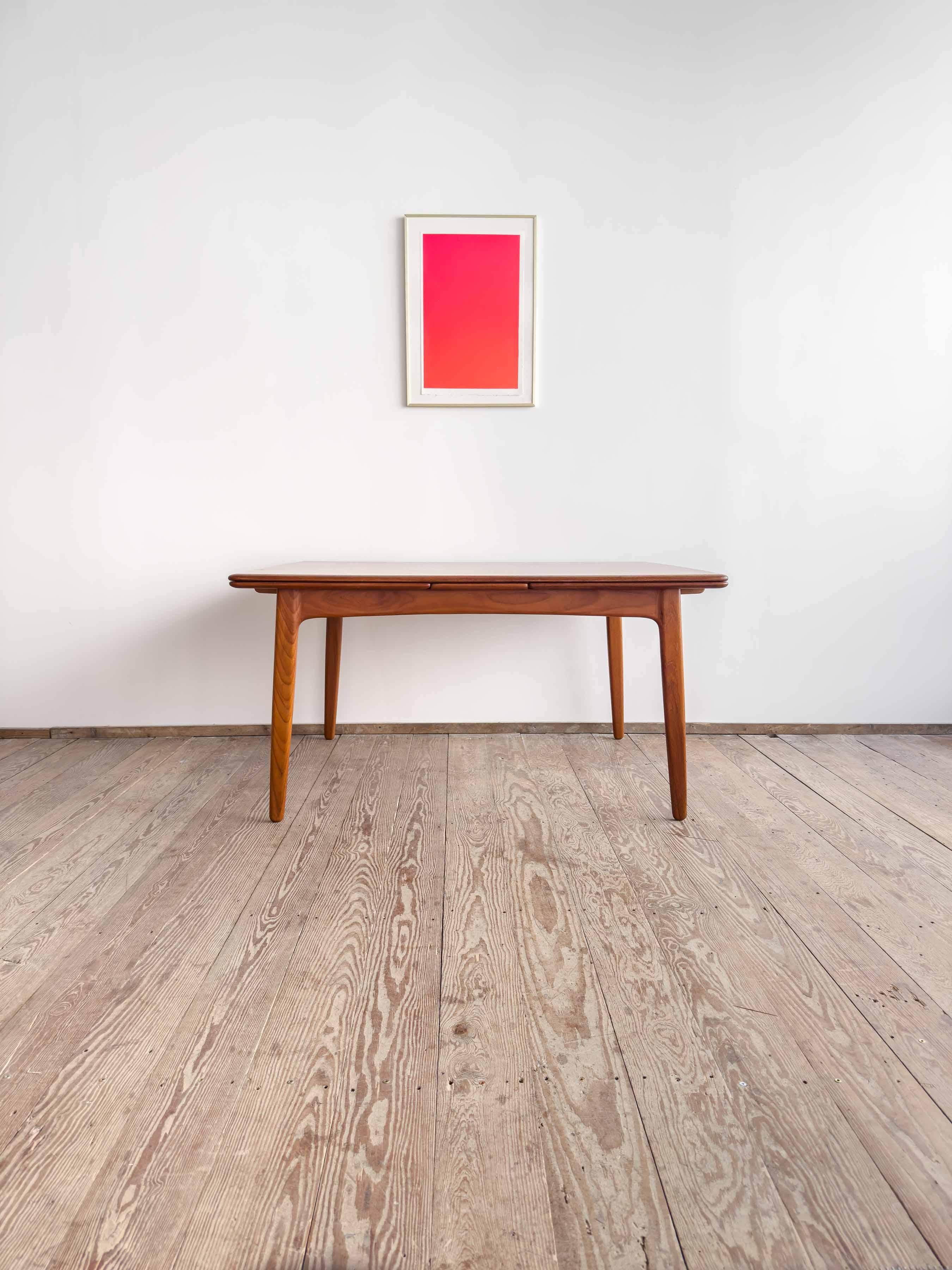 Mid-20th Century Large Extendable Mid-Century Teak Dining Table by Sven Aage Madsen For Sale