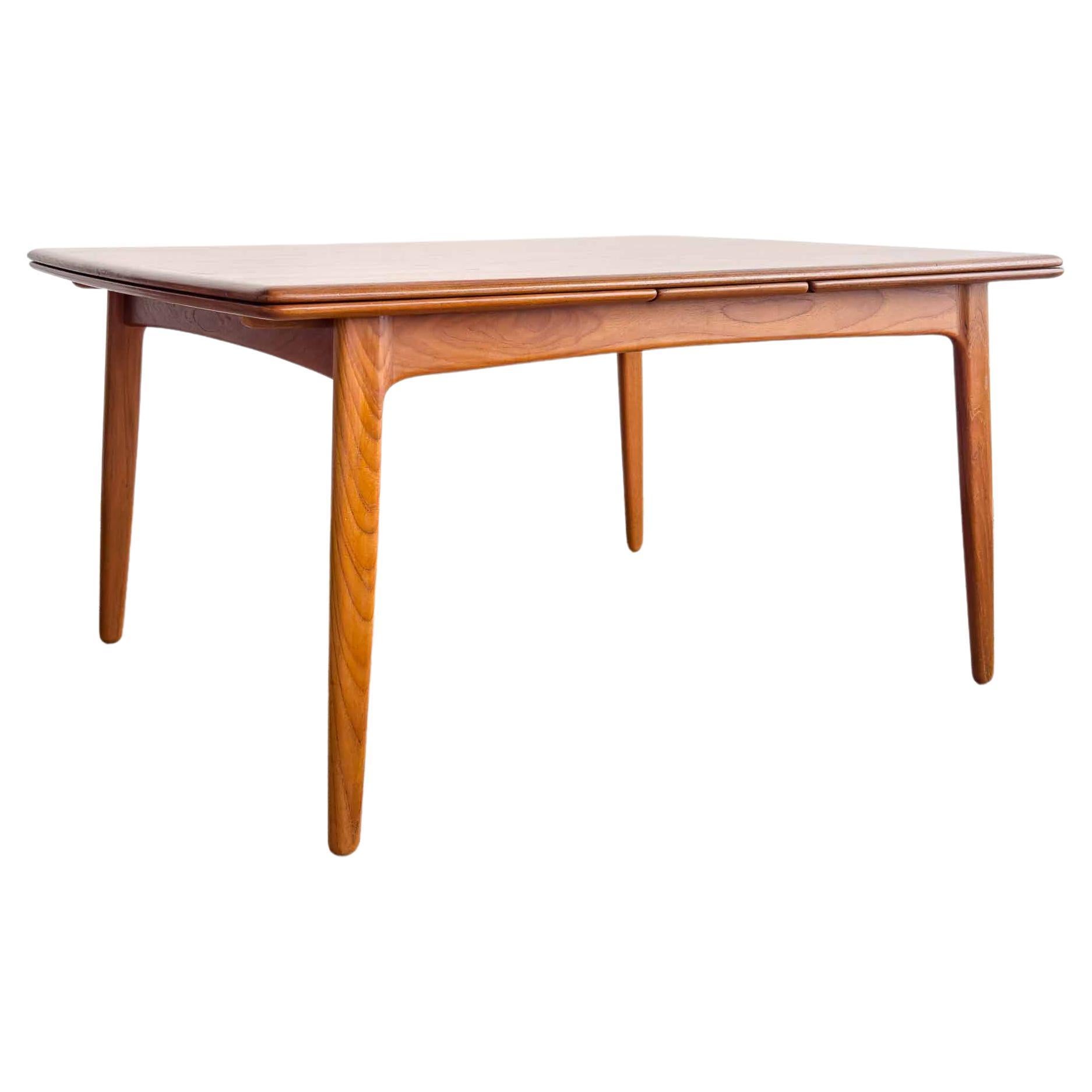 Large Extendable Mid-Century Teak Dining Table by Sven Aage Madsen