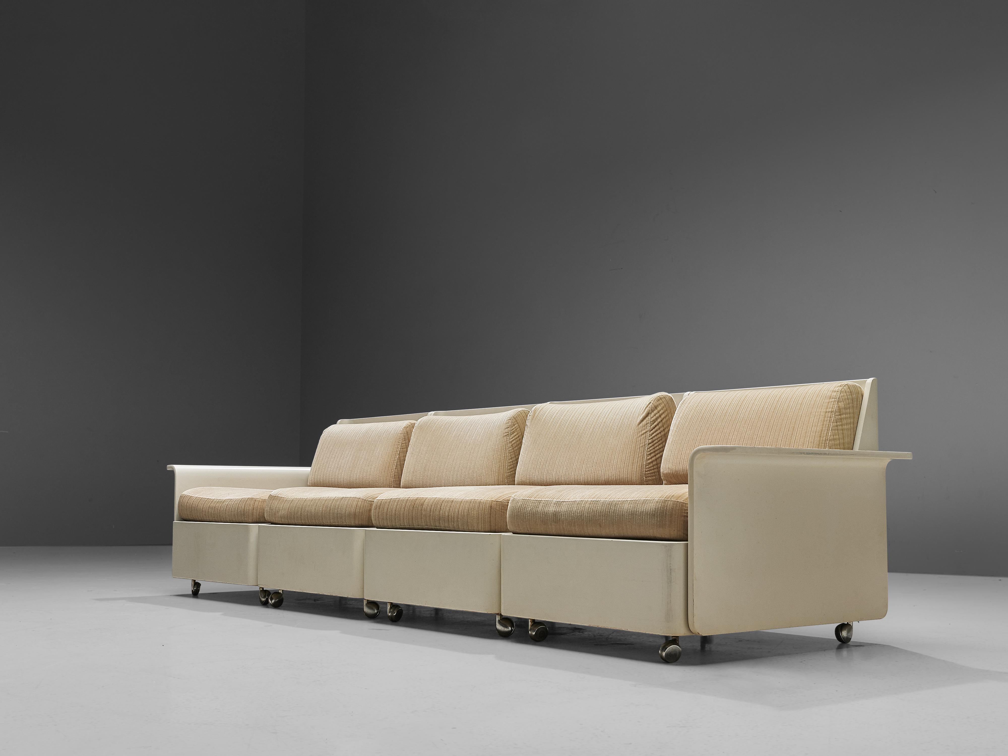 Space Age Large Extendable Modular Sofa on Wheels