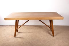 Large extendable oak dining table by Guillerme and Chambron/Votre Maison 1960.