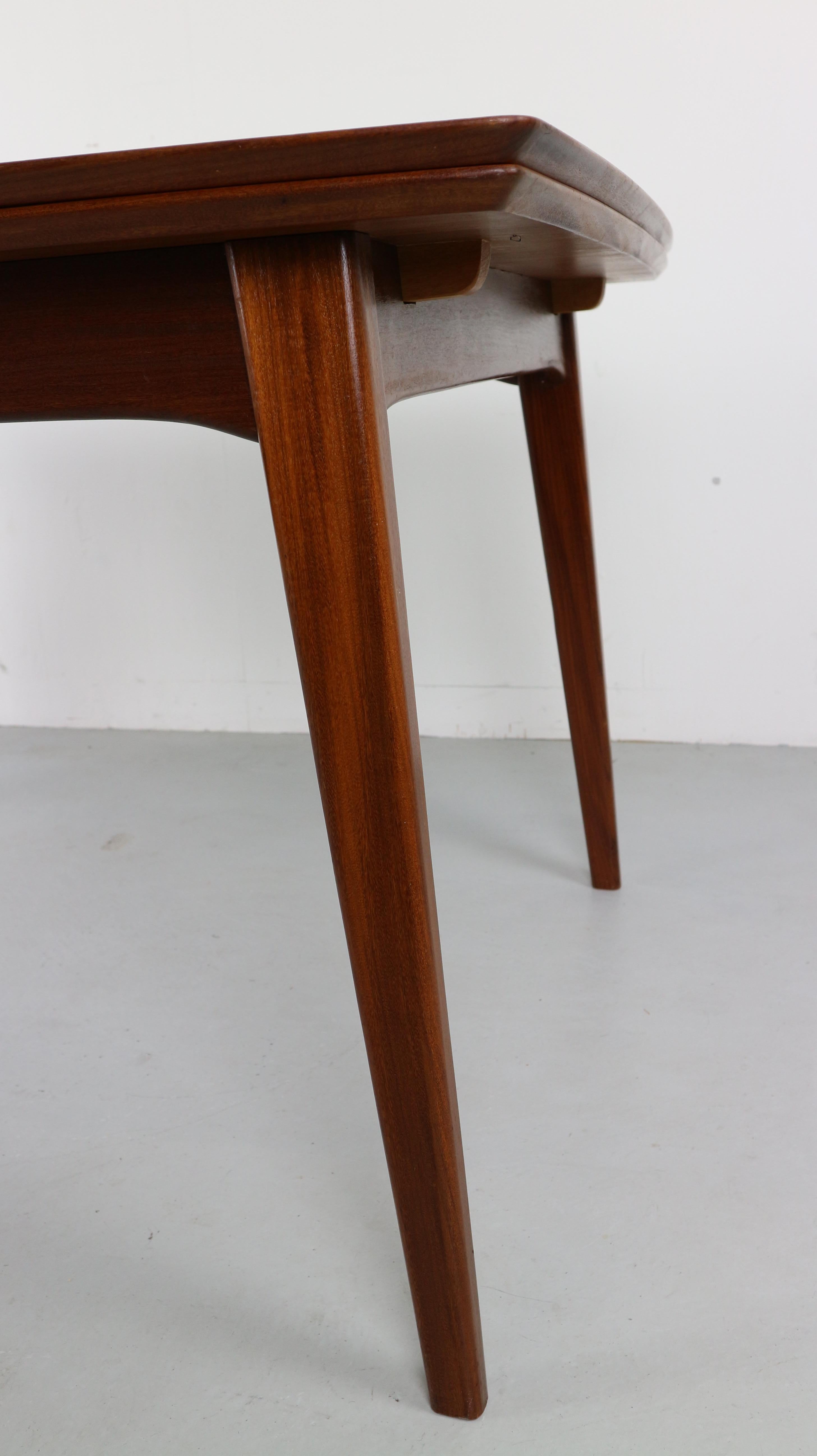 Large Extendable Teak Dining Table by Louis Van Teeffelen for Webe, 1950s 4