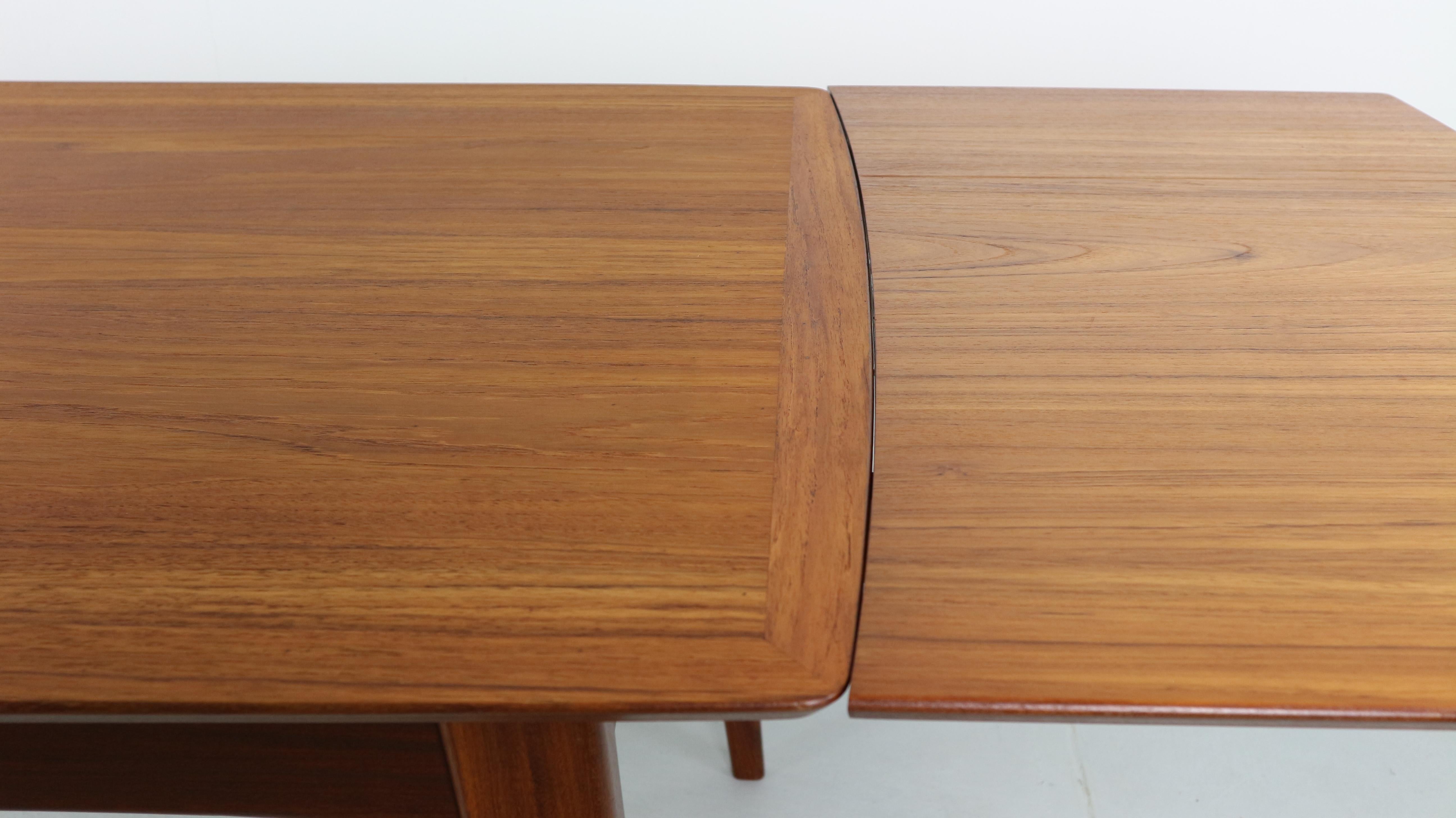 Large Extendable Teak Dining Table by Louis Van Teeffelen for Webe, 1950s 3