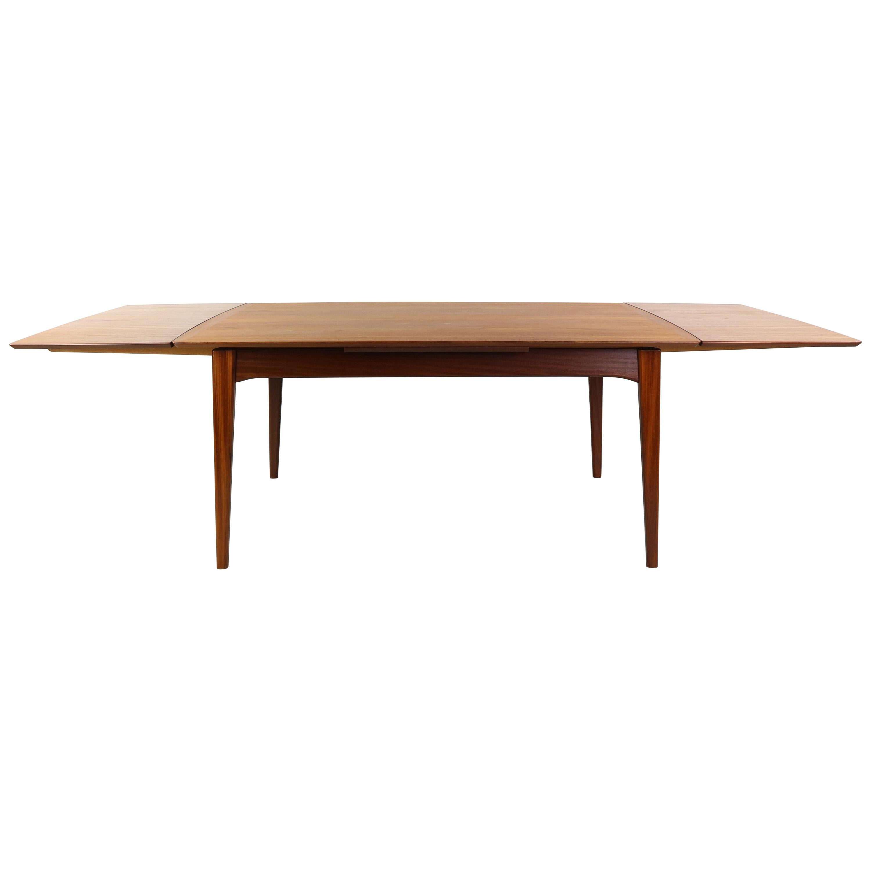 Large Extendable Teak Dining Table by Louis Van Teeffelen for Webe, 1950s