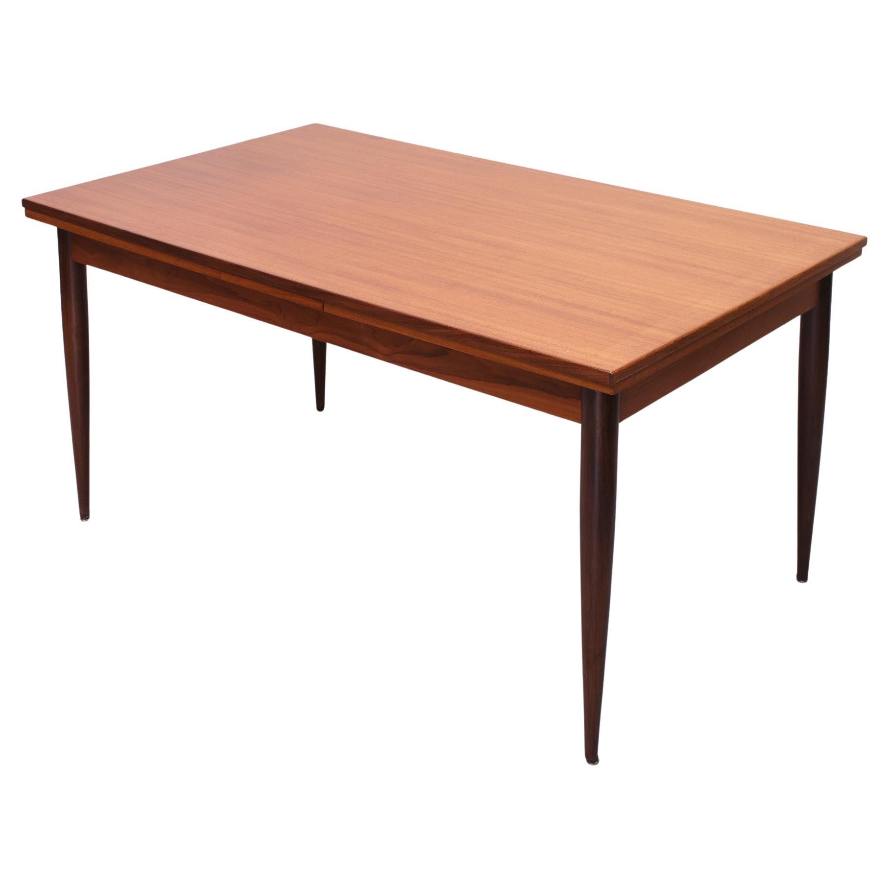 Large Extendable Teak Dining Table Scandinavian 1960s For Sale at 1stDibs