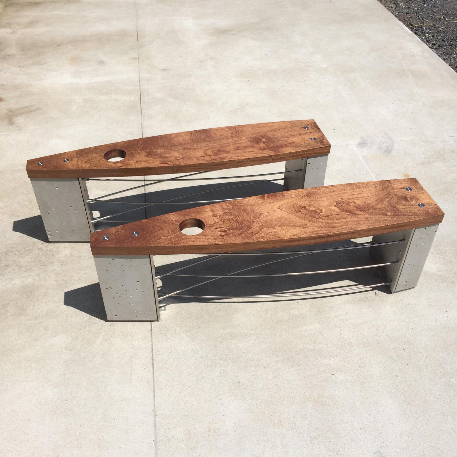 modern concrete outdoor bench