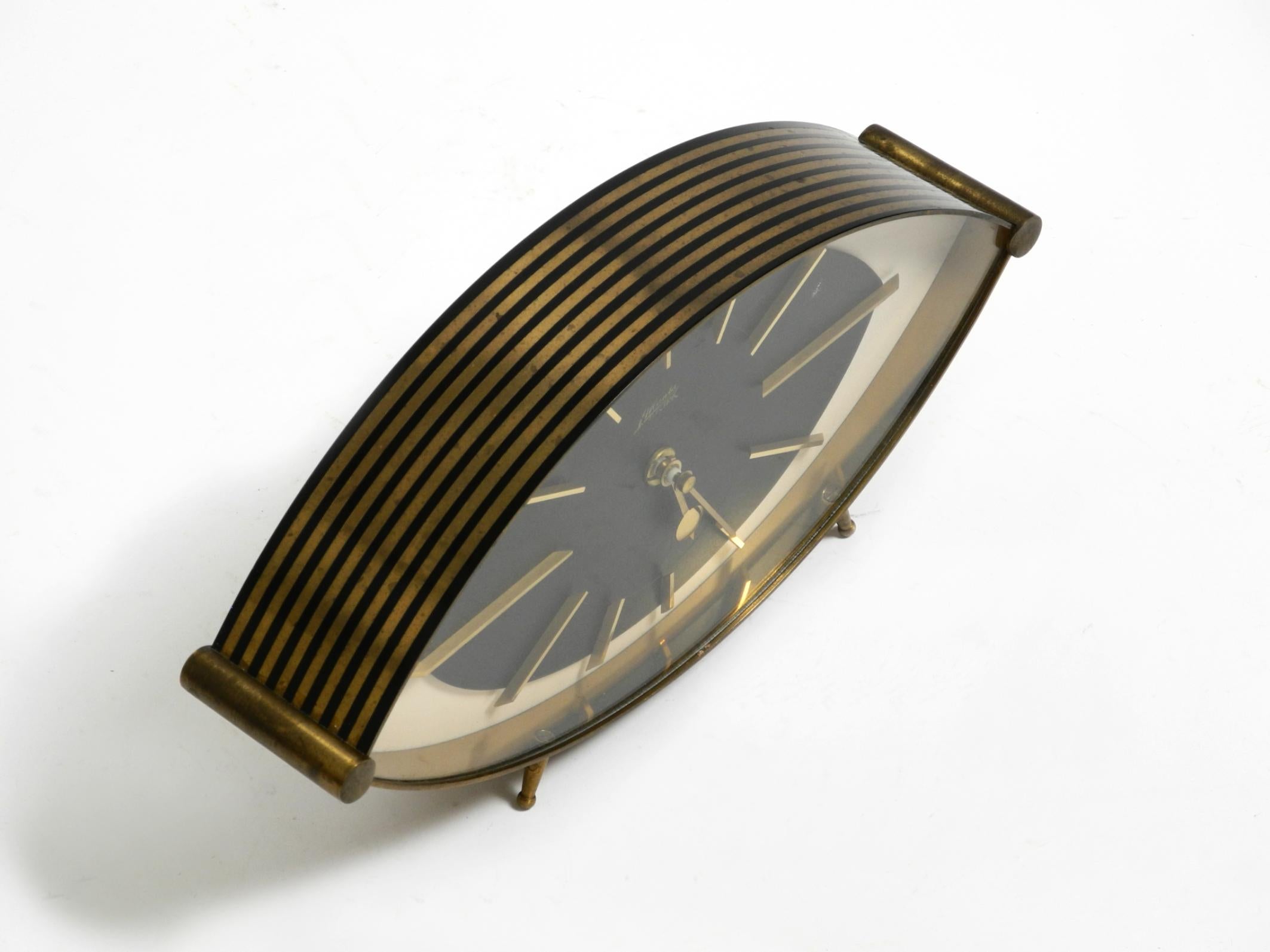 Große außergewöhnliche Mid-Century-Modern-Tischuhr aus Messing von Atlanta Electric im Angebot 11