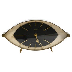 Large extraordinary Mid Century Modern brass table clock by Atlanta Electric