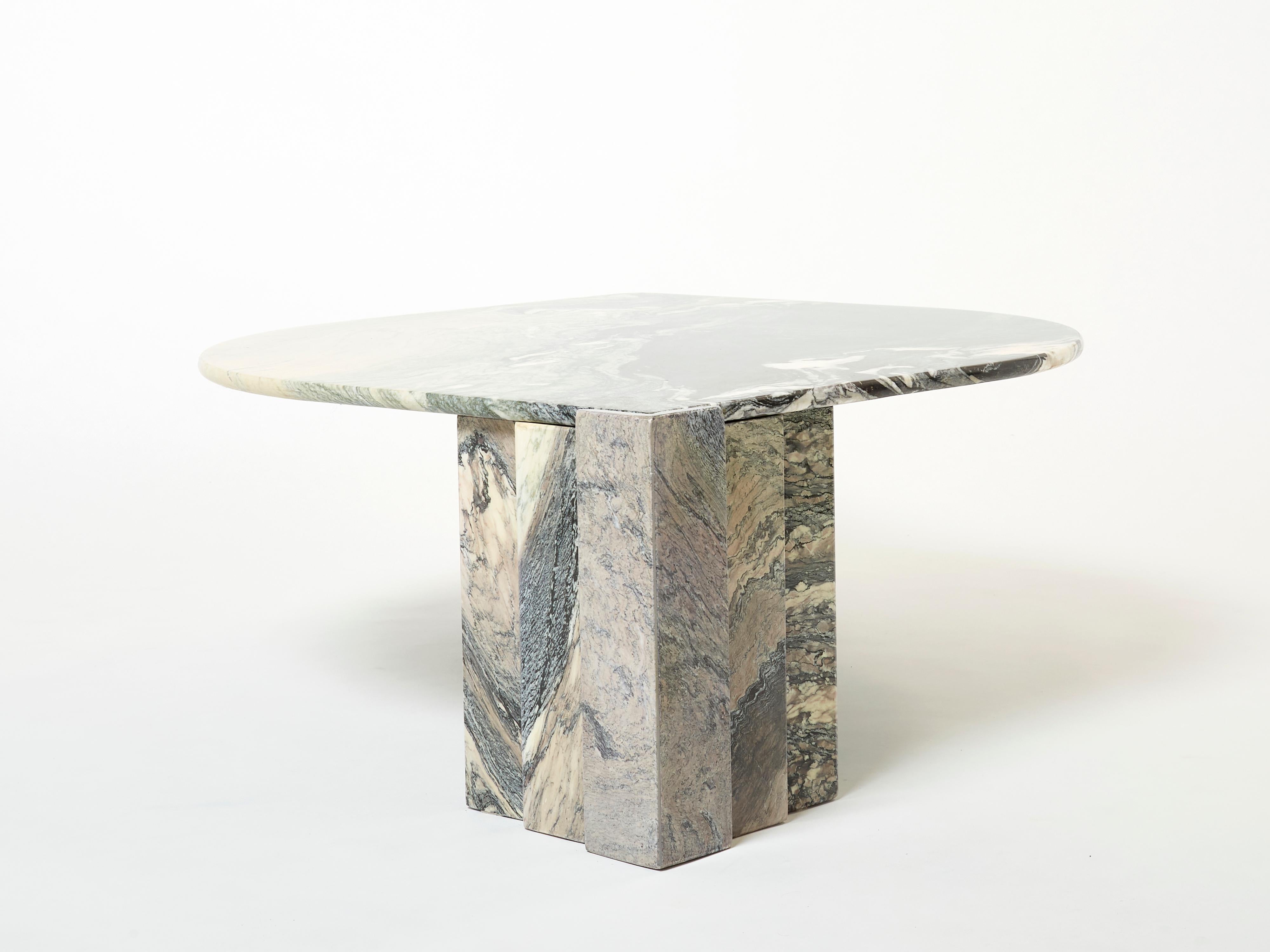 Large Eye Shaped Sicilian Marble Coffee Table, 1970s For Sale 5