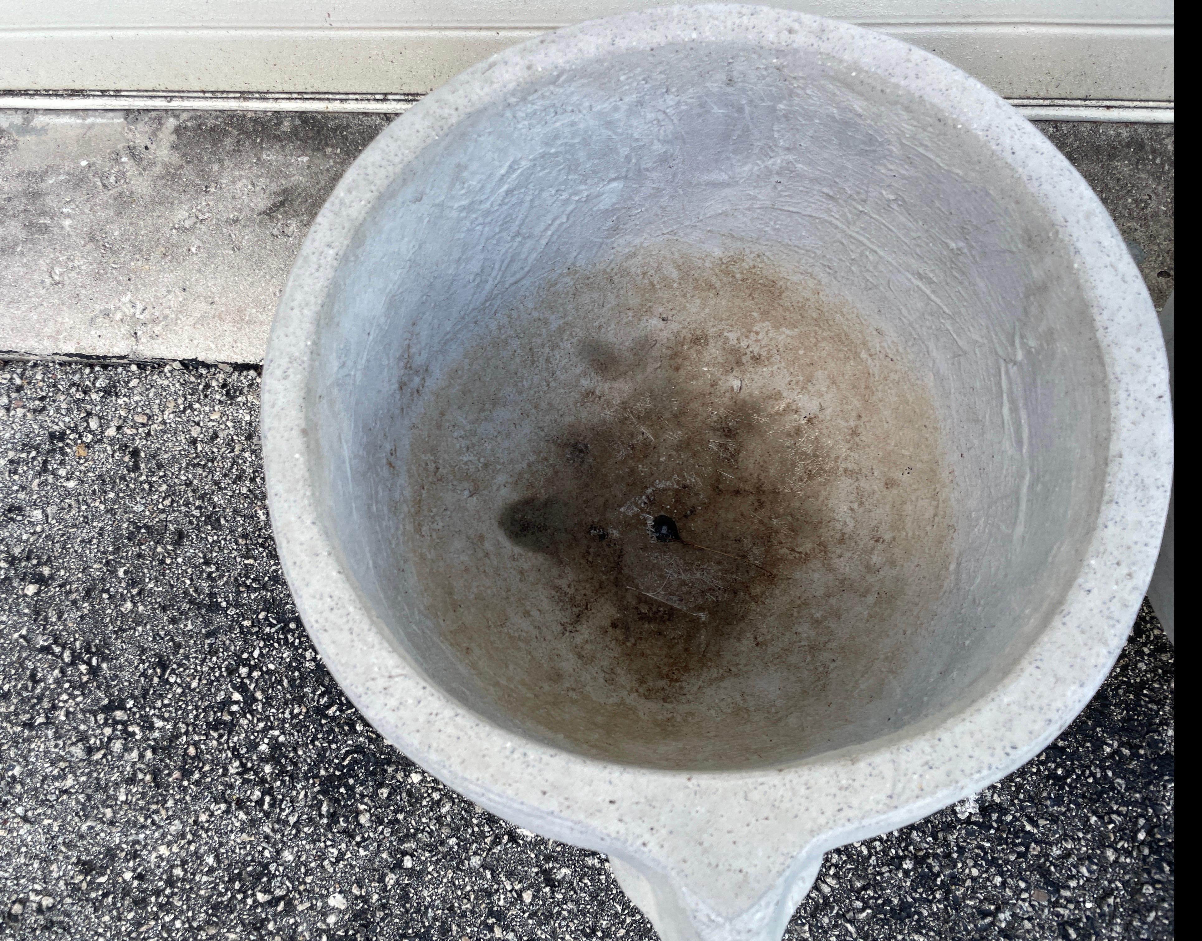 Cement Large Face Planters Depicting a Nose & Lips For Sale