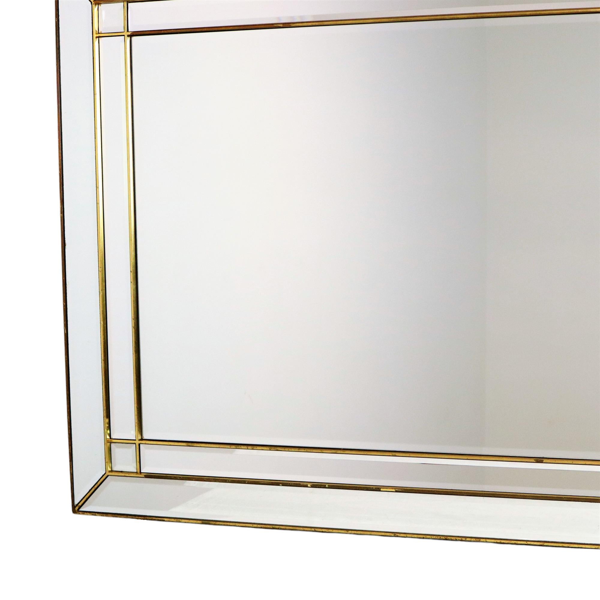 Art Déco Grande specchio Deknudt a taglio sfaccettato XL Hollywood Regency Design in vendita