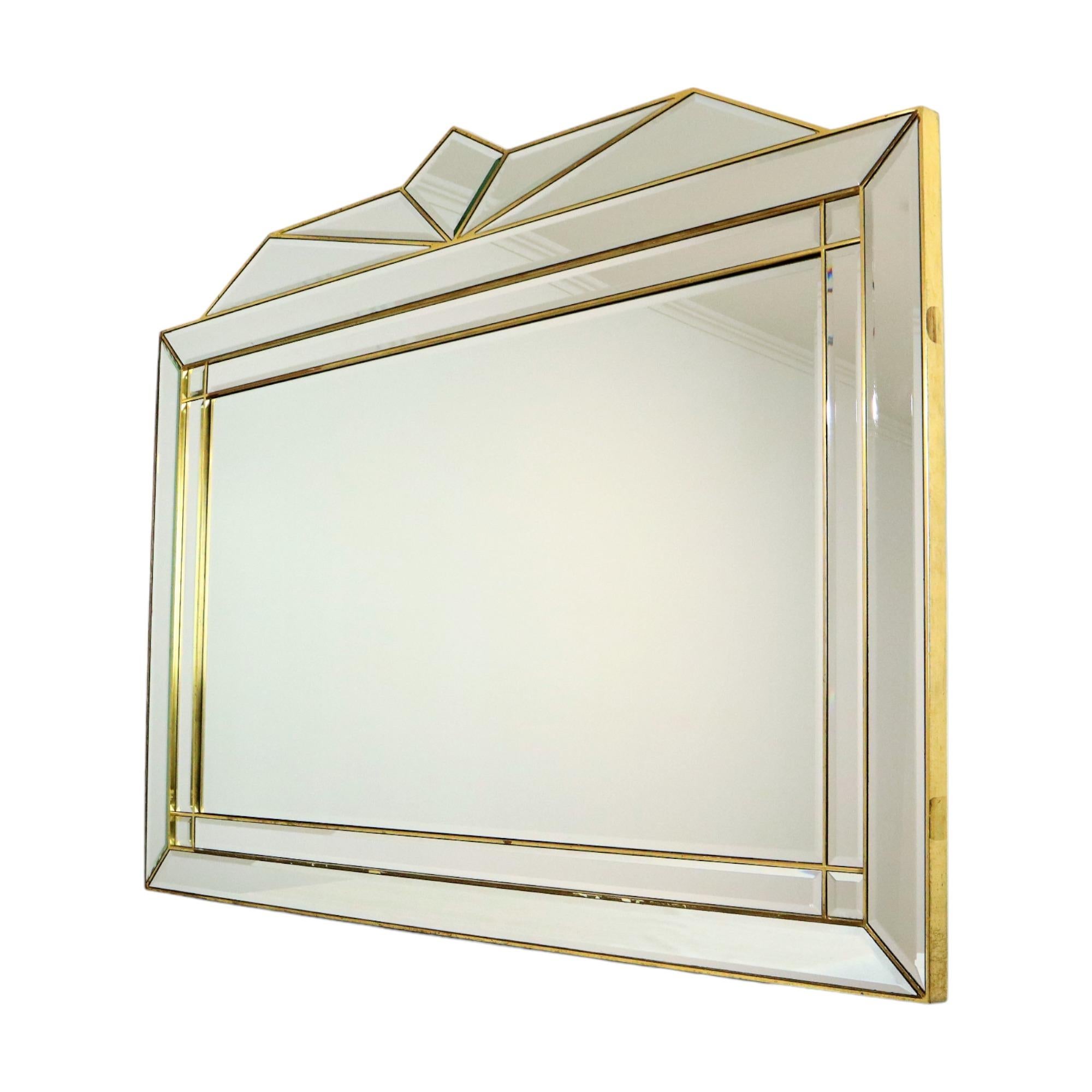 Grande specchio Deknudt a taglio sfaccettato XL Hollywood Regency Design In condizioni buone in vendita a Poperinge, BE