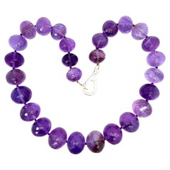 Collier de perles d'améthyste à facettes 19