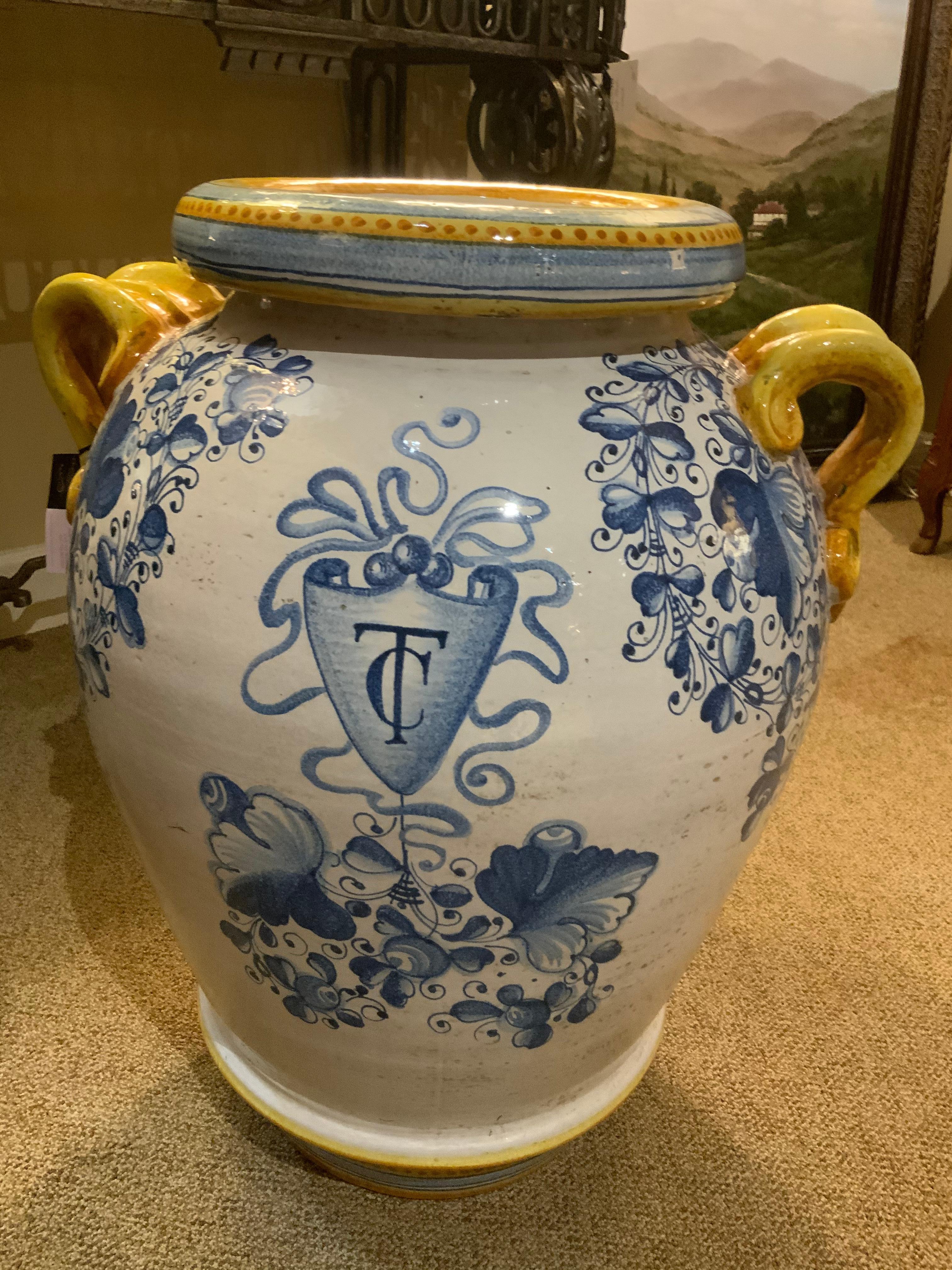 19th Century Large Faience Vase, Renaissance Style, 19th C For Sale