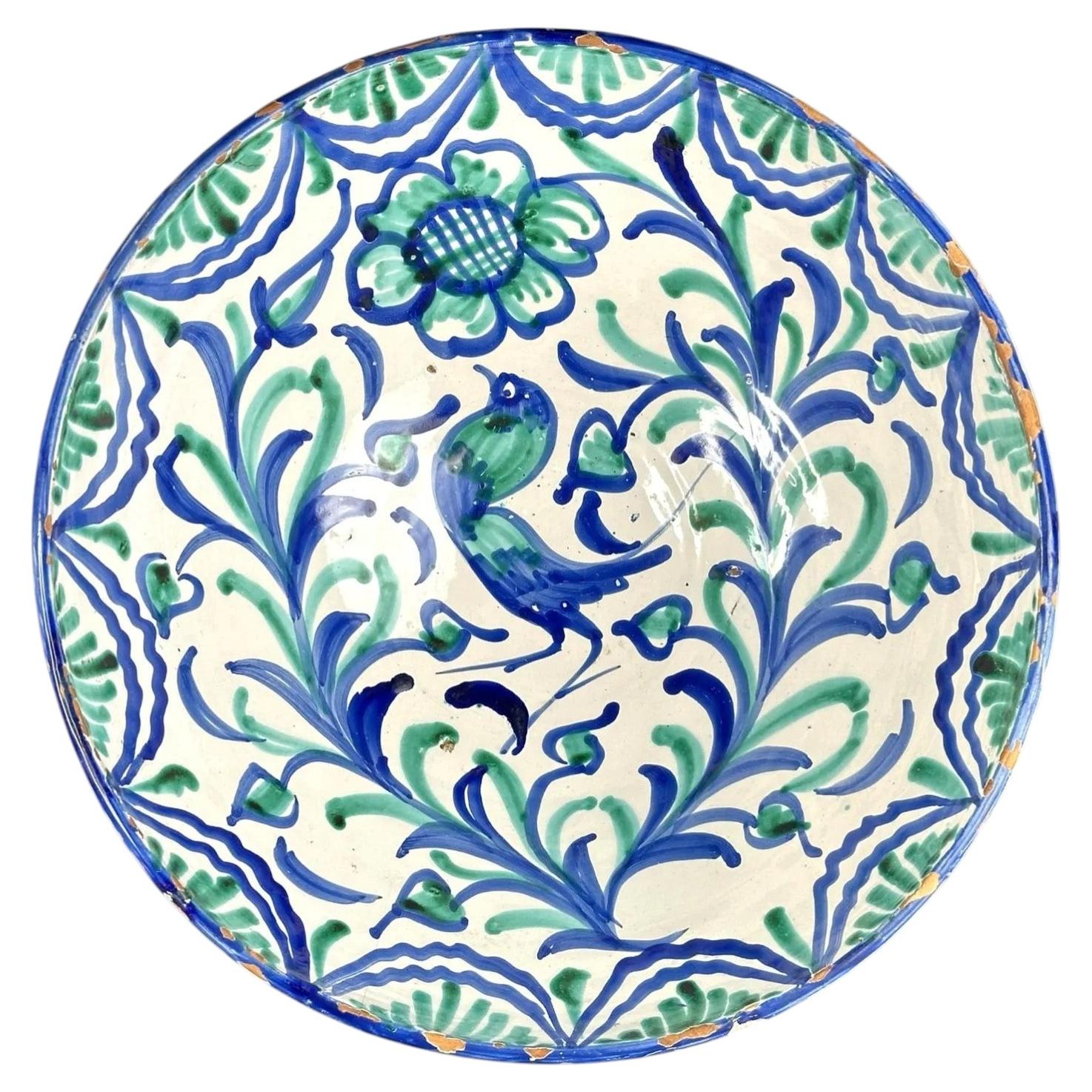 Grande ciotola Fajalauza Granada Lebrillo - Faience andalusa dipinta a mano - 12,2 pollici