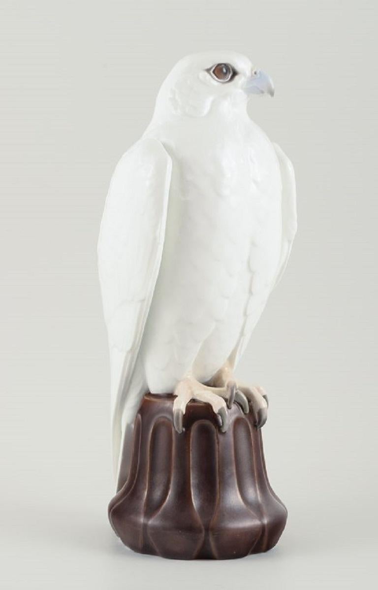 Art Deco Large Falcon, Porcelain Figure, Dahl Jensen for Bing & Grondahl For Sale