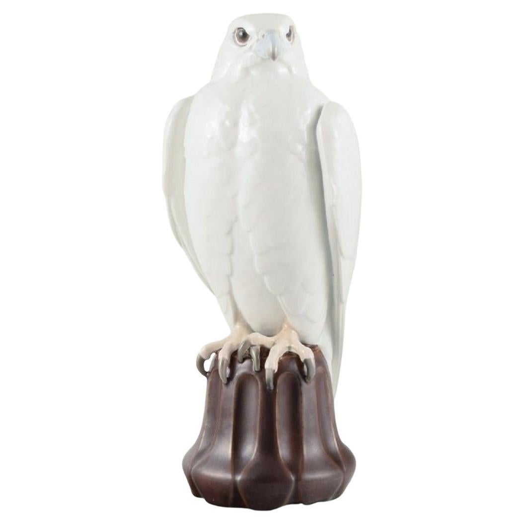 Grande figurine de faucon, porcelaine, de Dahl Jensen pour Bing & Grondahl