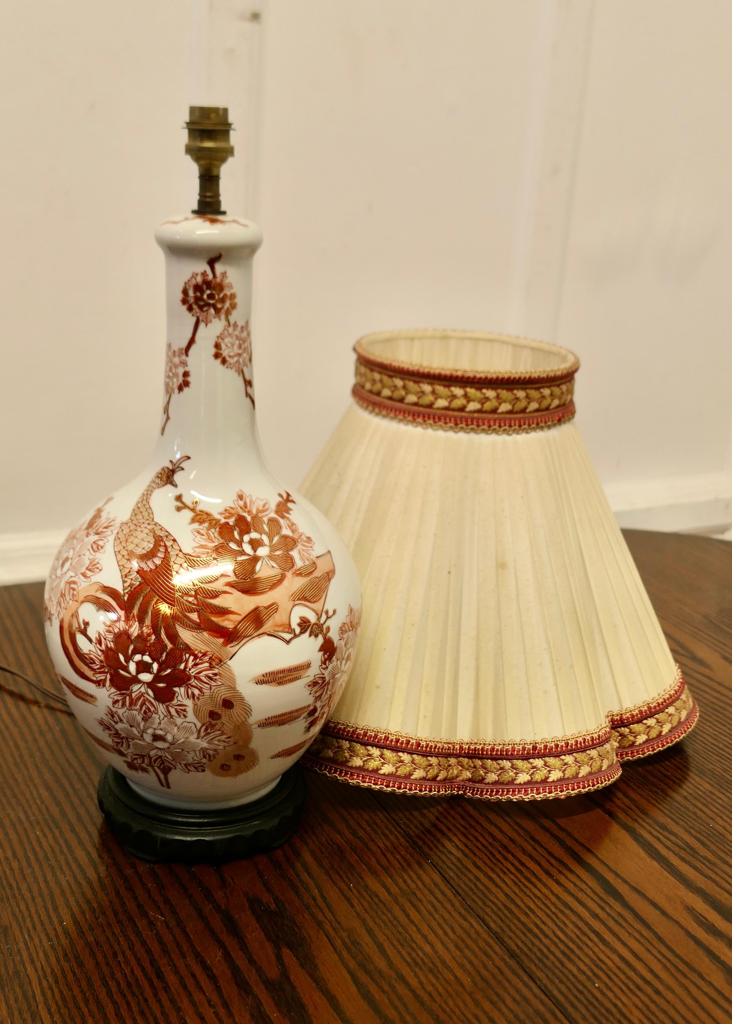 Large Famille Rose Dragon Vase Lamp, Classic Oriental Chintz For Sale 3