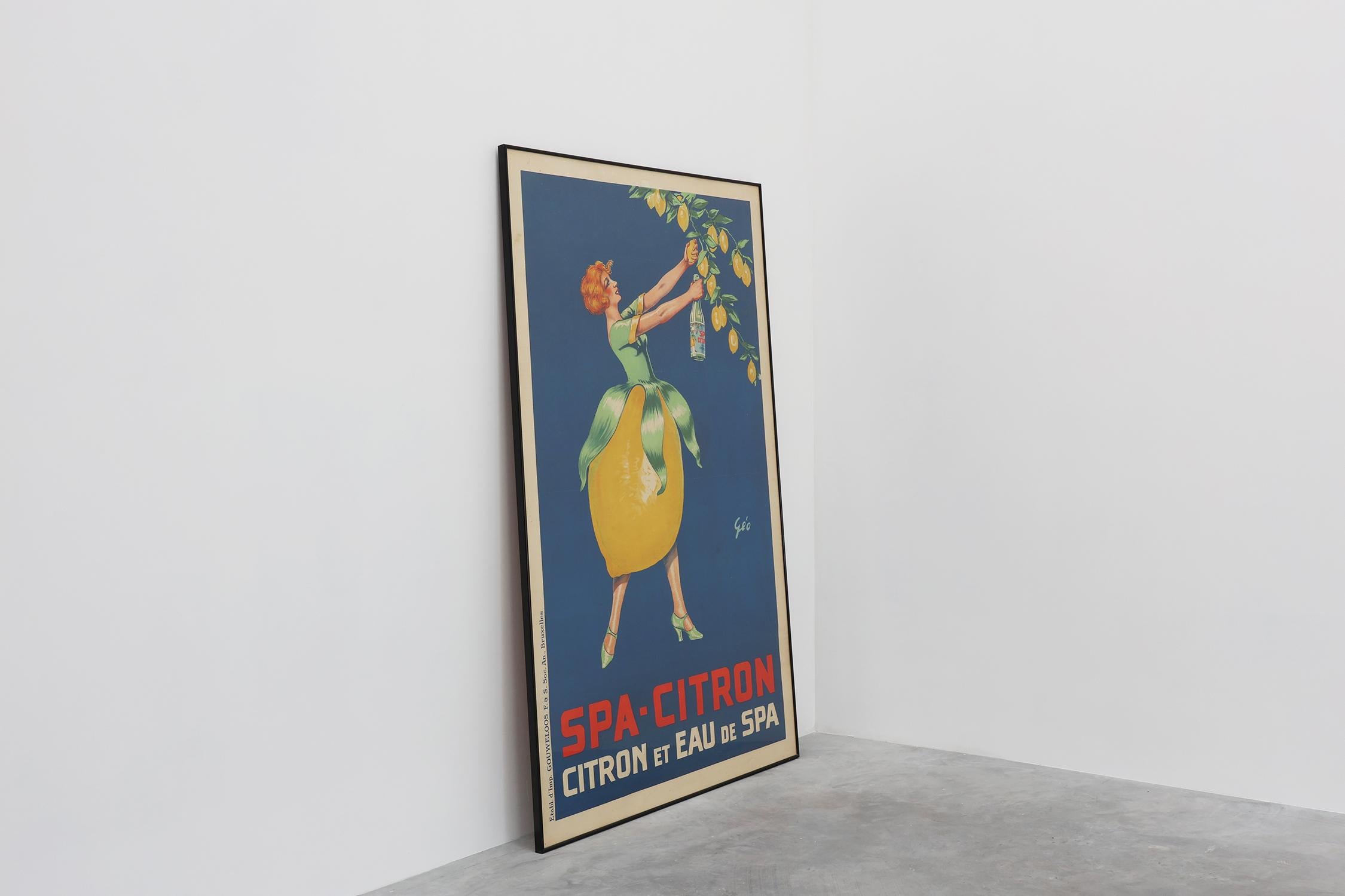 Große berühmte seltene Art Deco affiche von Geo für Spa, Belgien 1920er Jahre (Frühes 20. Jahrhundert) im Angebot