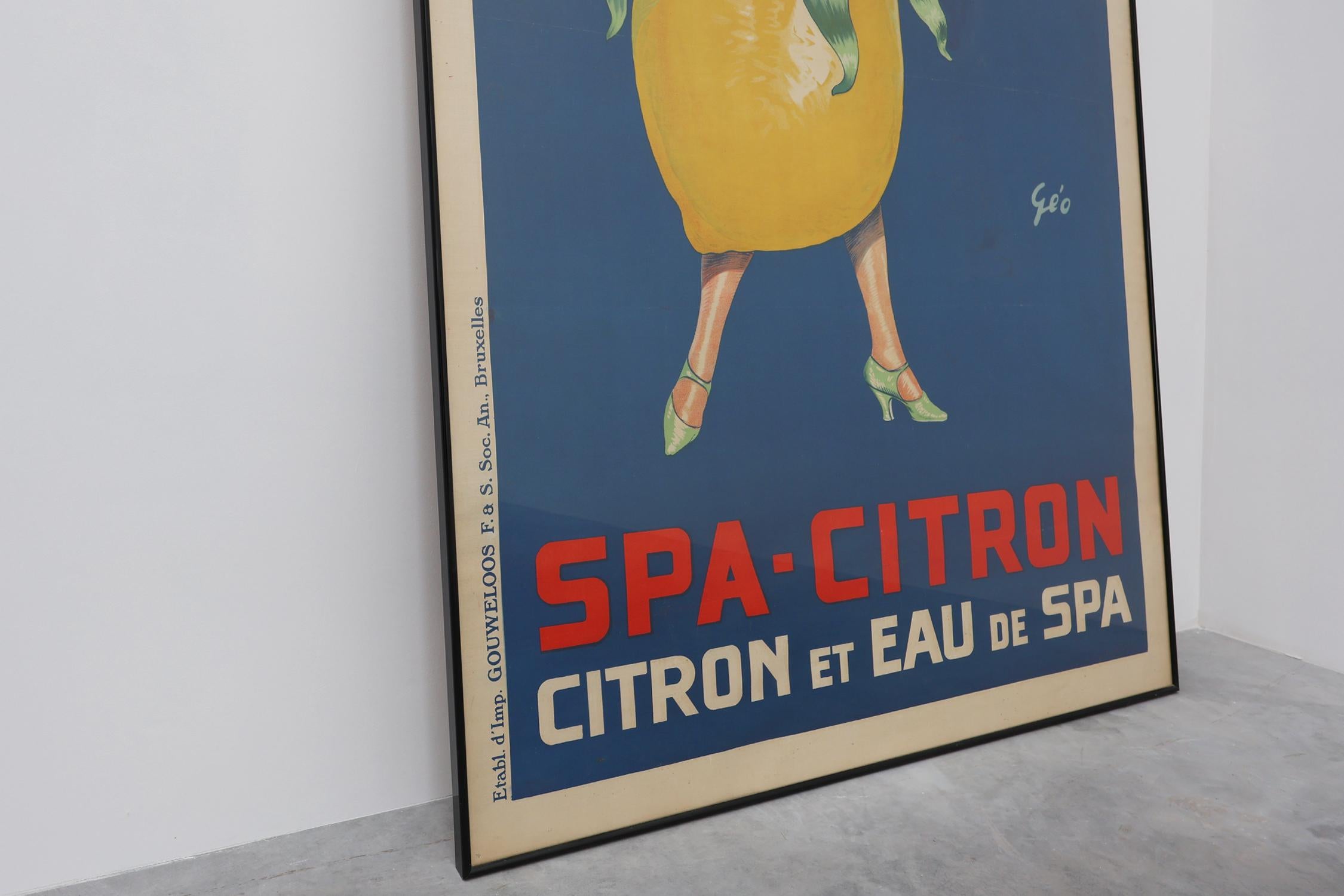 Große berühmte seltene Art Deco affiche von Geo für Spa, Belgien 1920er Jahre (Metall) im Angebot