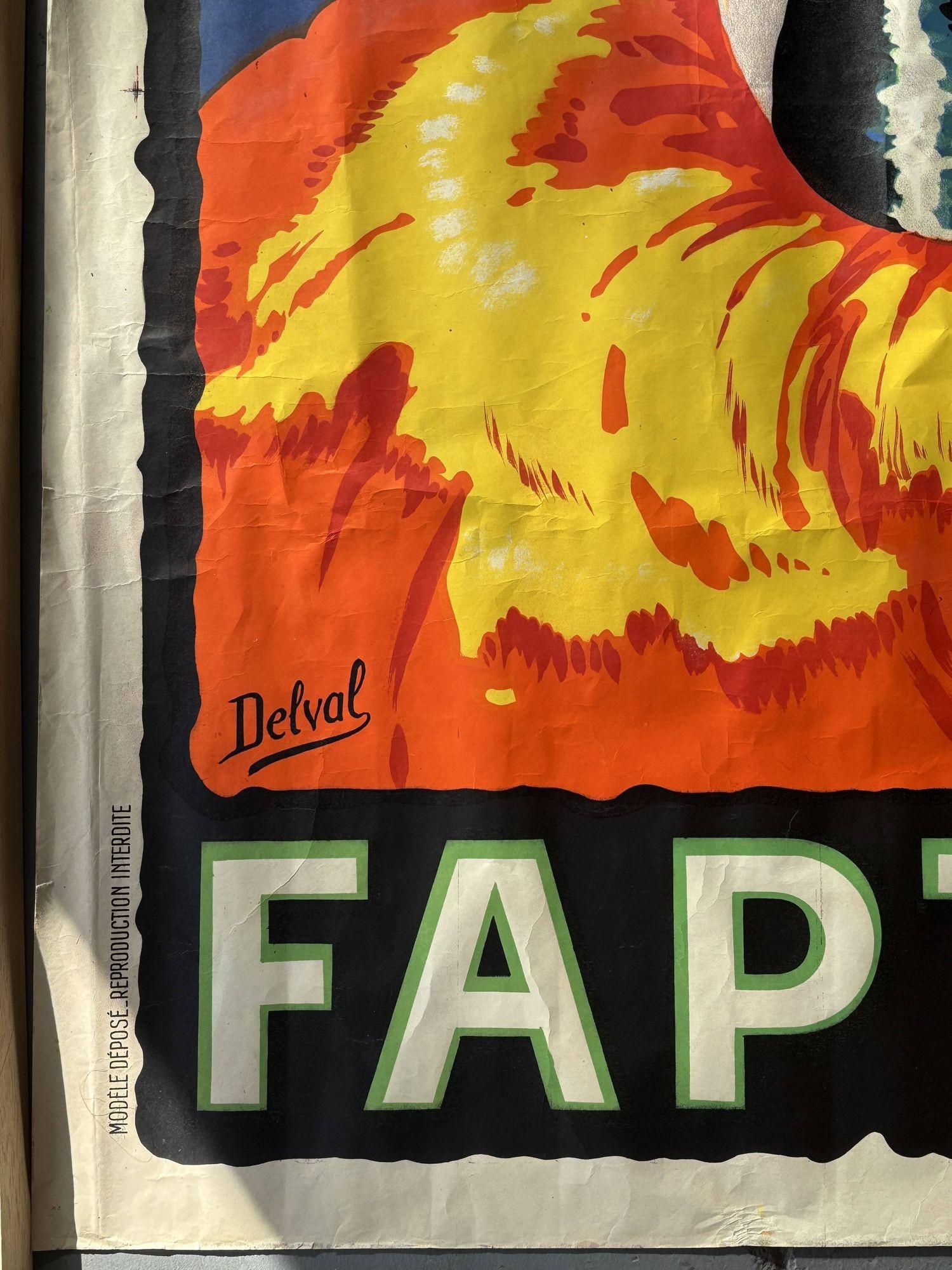 Grande poster pubblicitario della bevanda Fap'Anis, 1930 circa In condizioni ottime in vendita a Van Nuys, CA