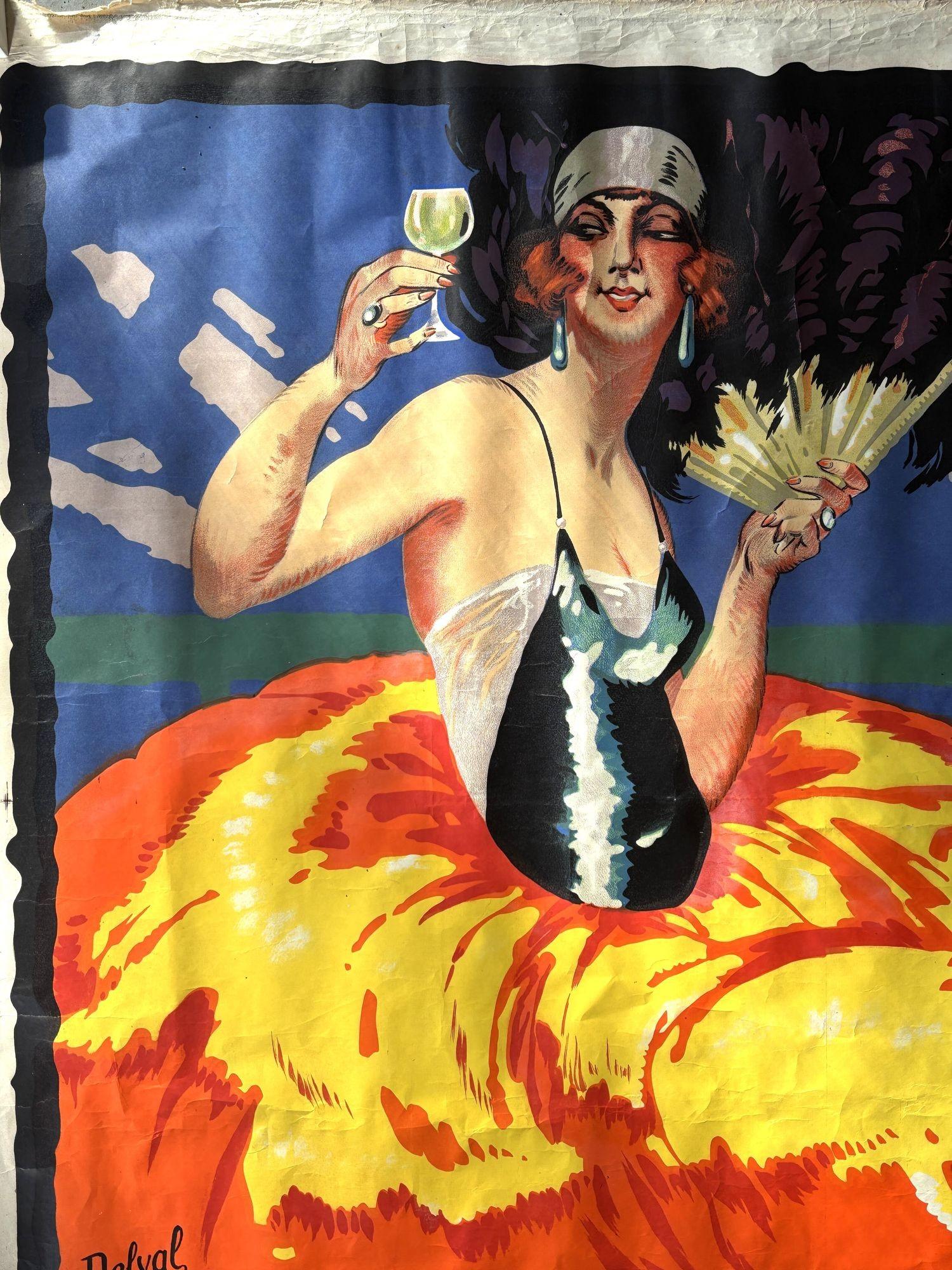 Metà XX secolo Grande poster pubblicitario della bevanda Fap'Anis, 1930 circa in vendita