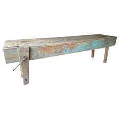 Vintage Large Farm Style Workbench Kitchen Island