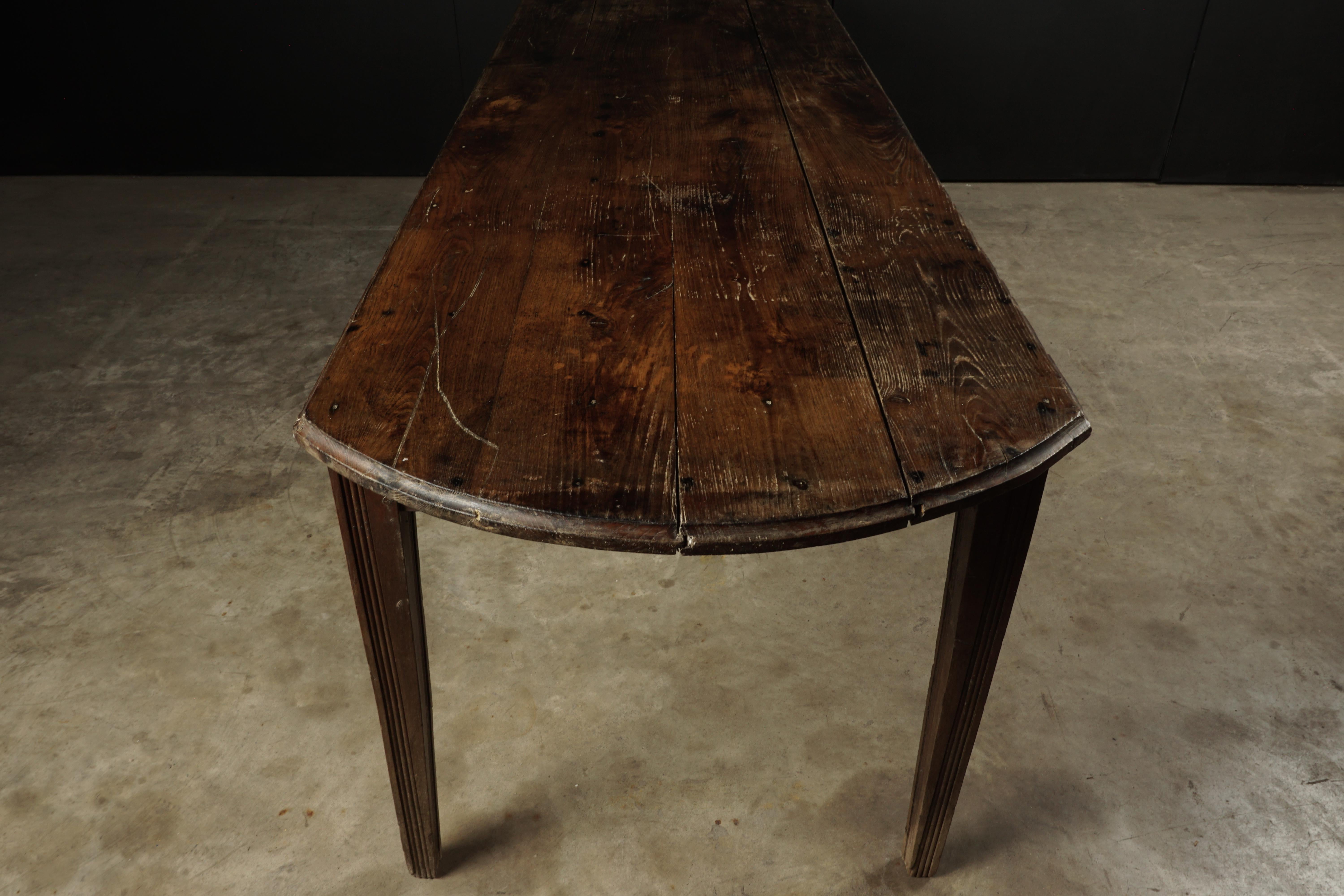 Pine Large Farm Table from France, circa 1930