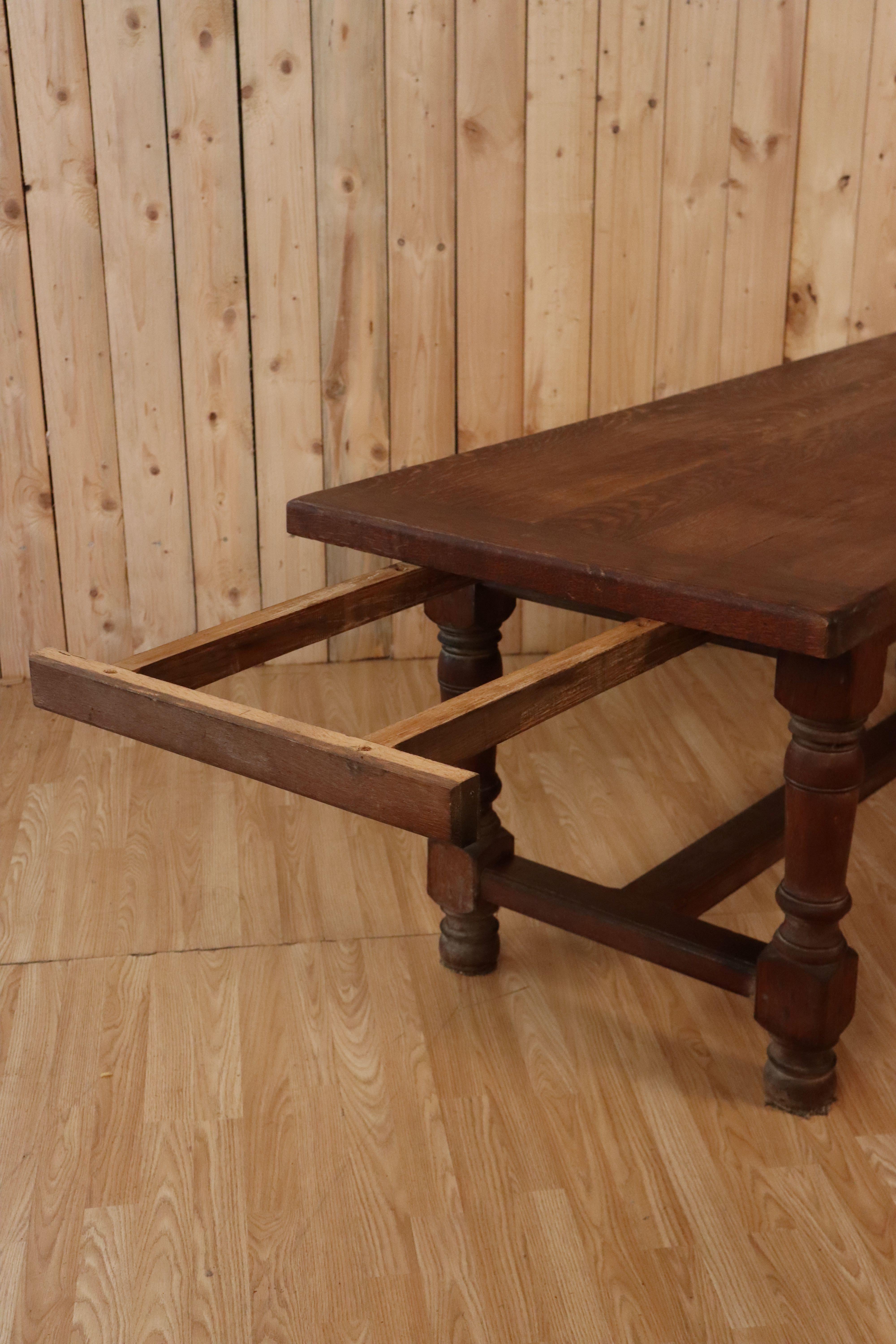 Large Farm Table In Solid Light Oak For Sale 3