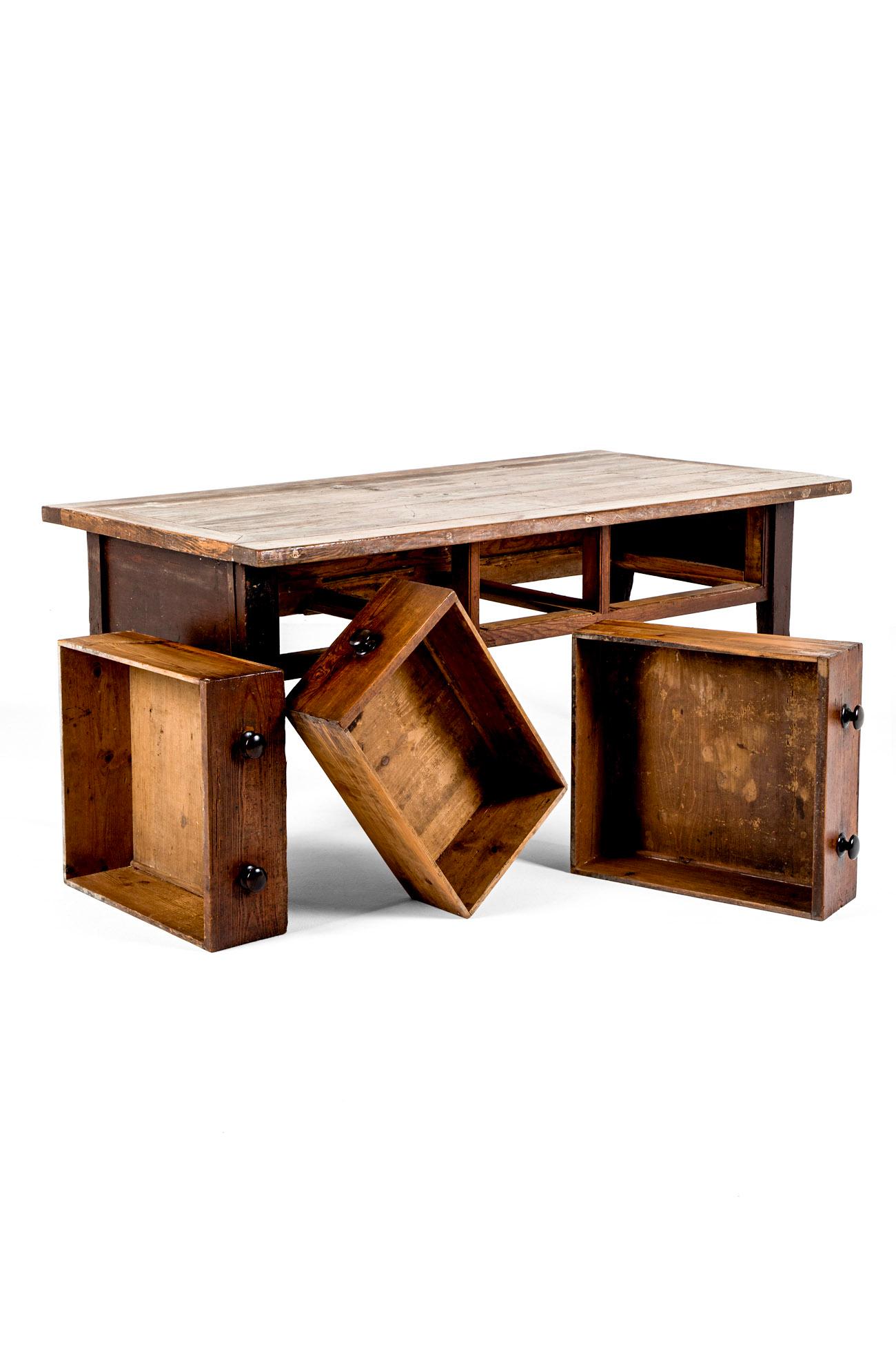 Large Farmhouse Preparation Table with Deep Drawers For Sale 3