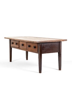 Large Farmhouse Preparation Table with Deep Drawers