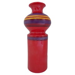 Large "Fascie Colorate" Pottery Vase by  Aldo Londi for Bitossi 1970s