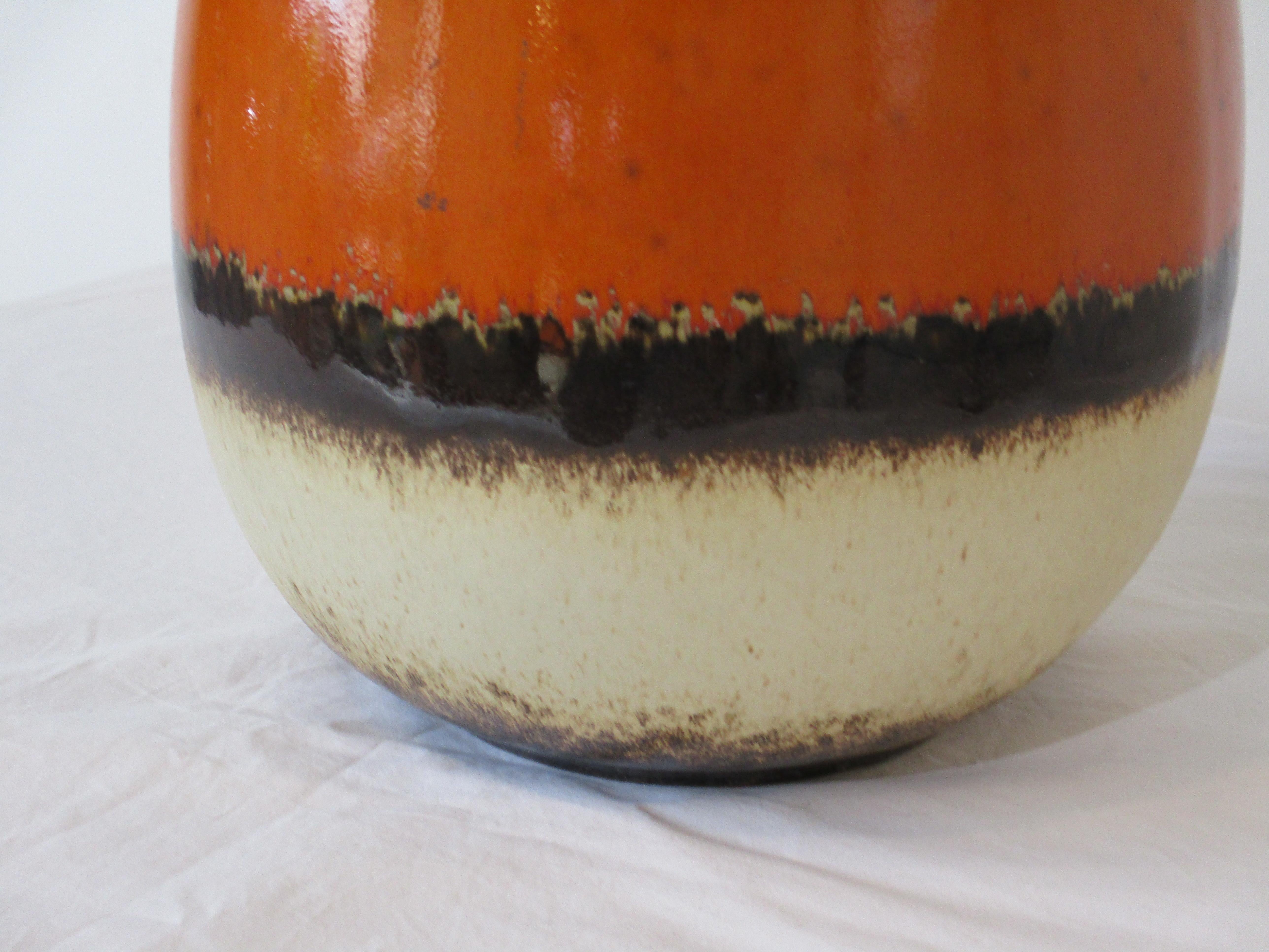 Large Fat Lava Ceramic Pottery Jug Vase by Scheurich Germany For Sale 1