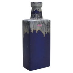 Large Fat Lava Cobalt Blue Floor Vase from Scheurich, West Germany, 1970s