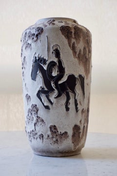 Large Fat Lava Floor-Vase 517-38 by Scheurich, Germany, 1970s