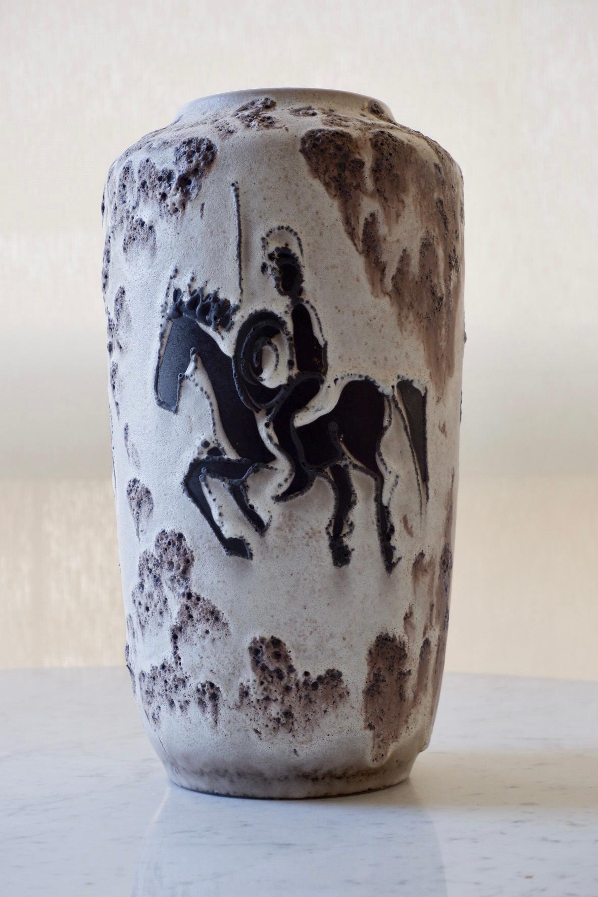 Ceramic Large Fat Lava Floor-Vase 517-38 by Scheurich, Germany, 1970s For Sale