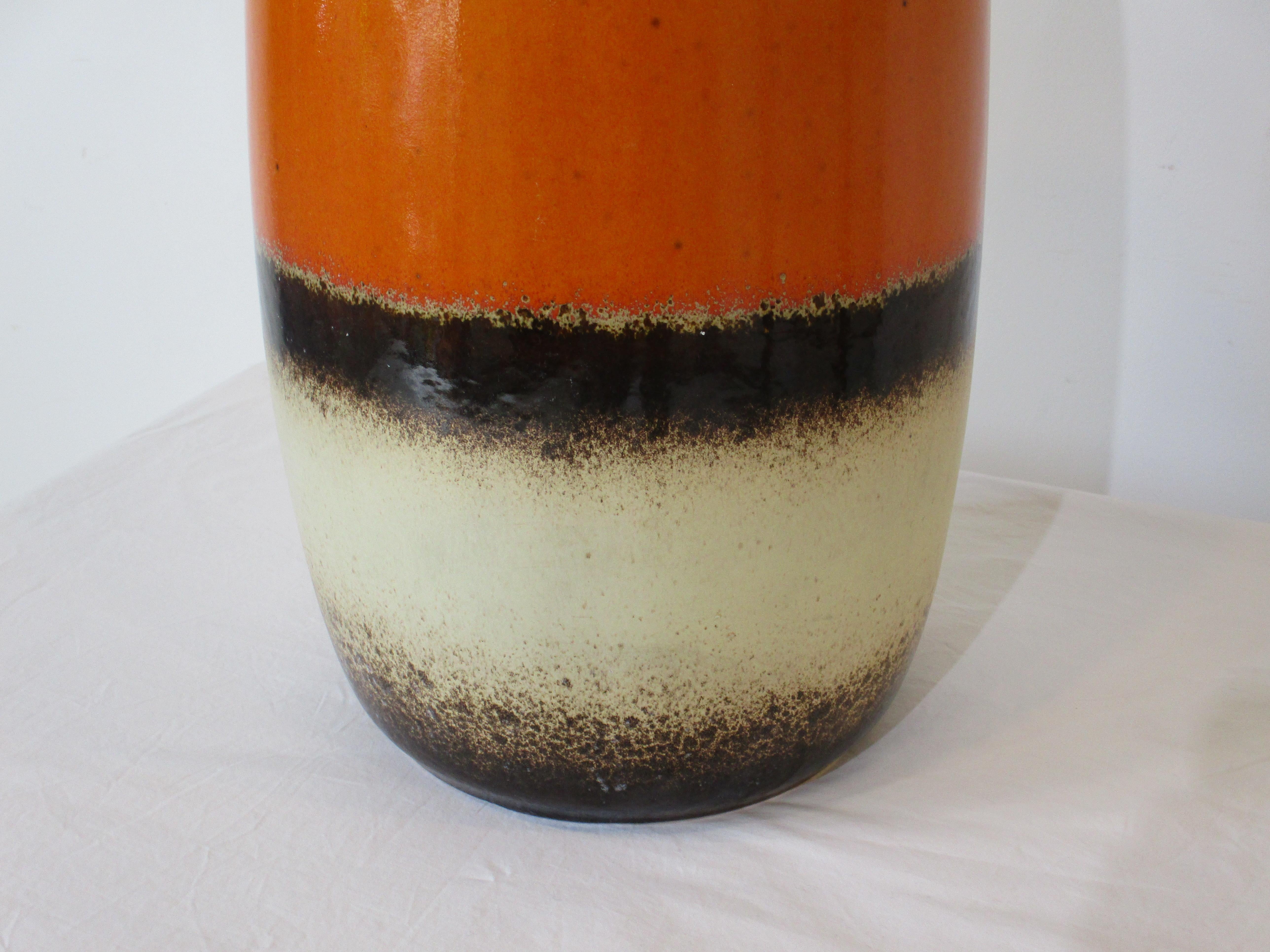 Large Fat Lava Pottery Vase by Scheurich Germany  In Good Condition For Sale In Cincinnati, OH