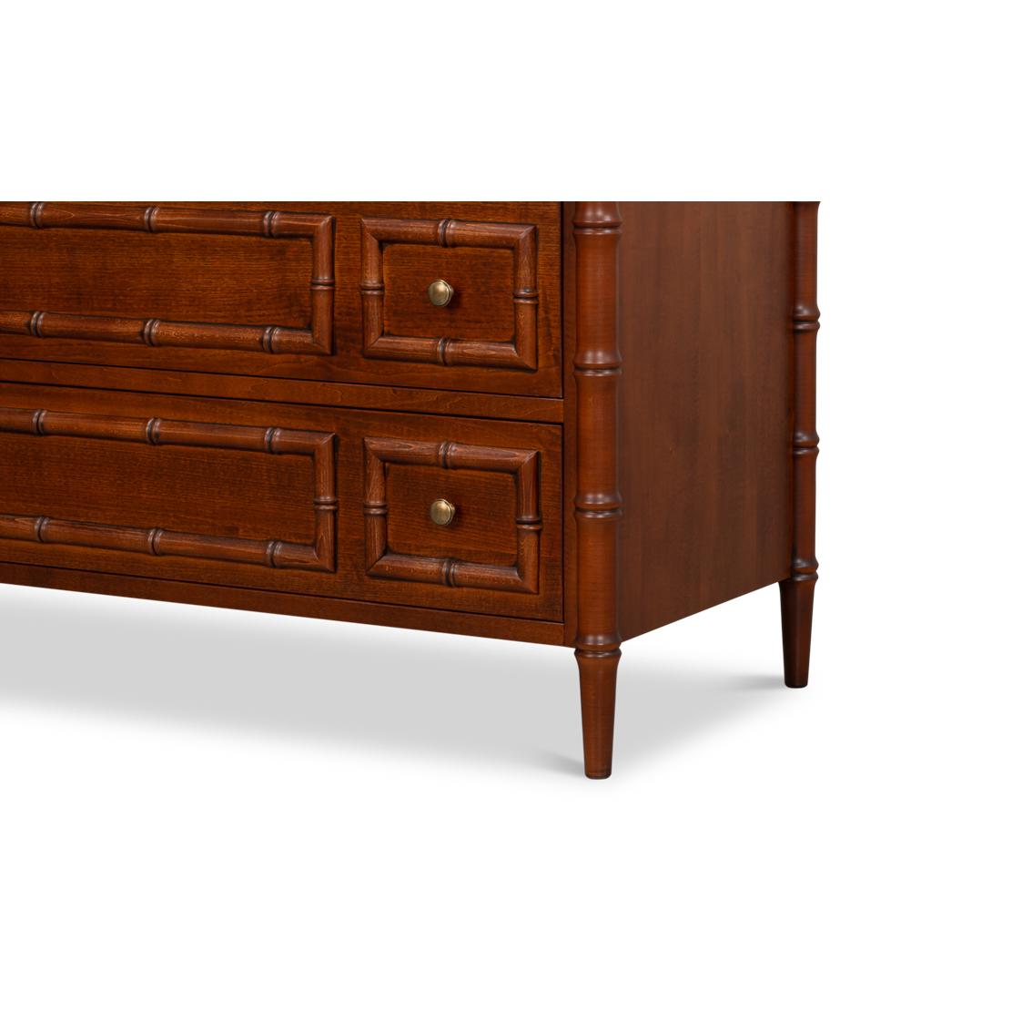 Large Faux Bamboo 3-Drawer Chest For Sale 3