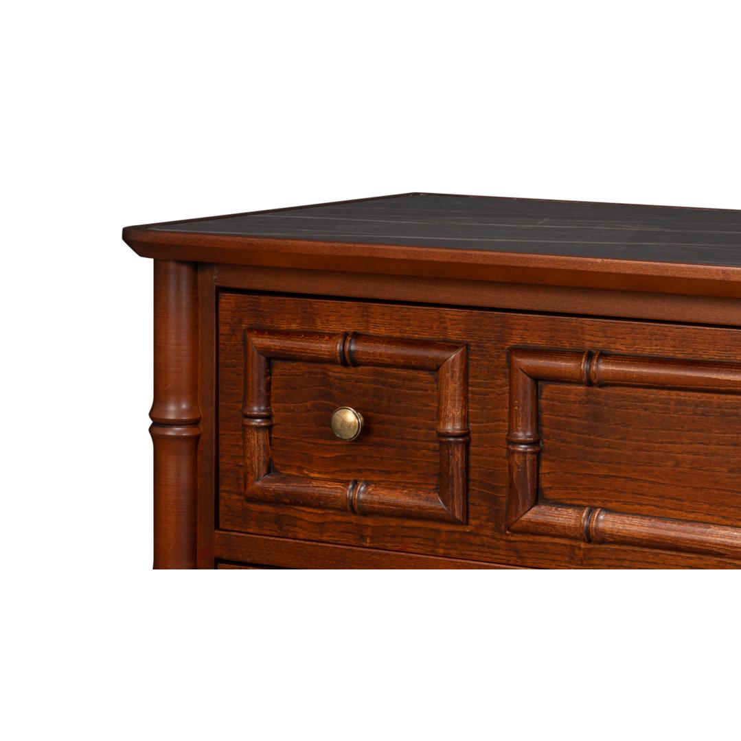 Large Faux Bamboo 3-Drawer Chest For Sale 1