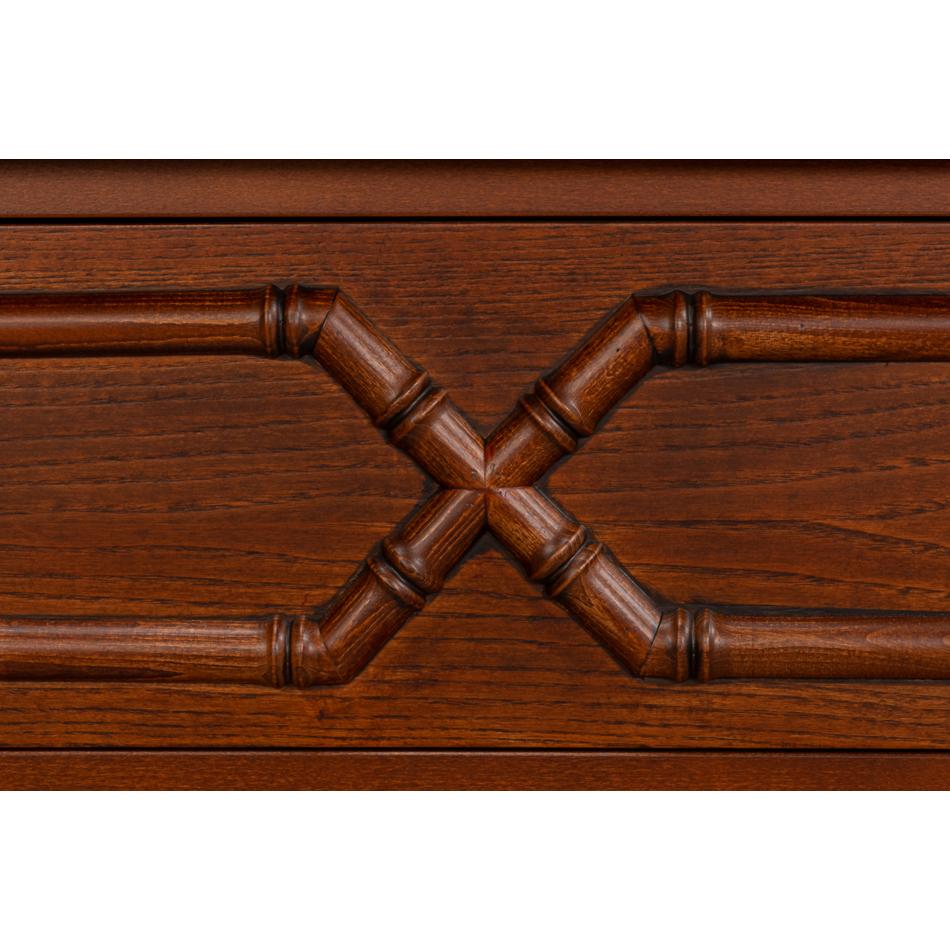 Large Faux Bamboo 3-Drawer Chest For Sale 2