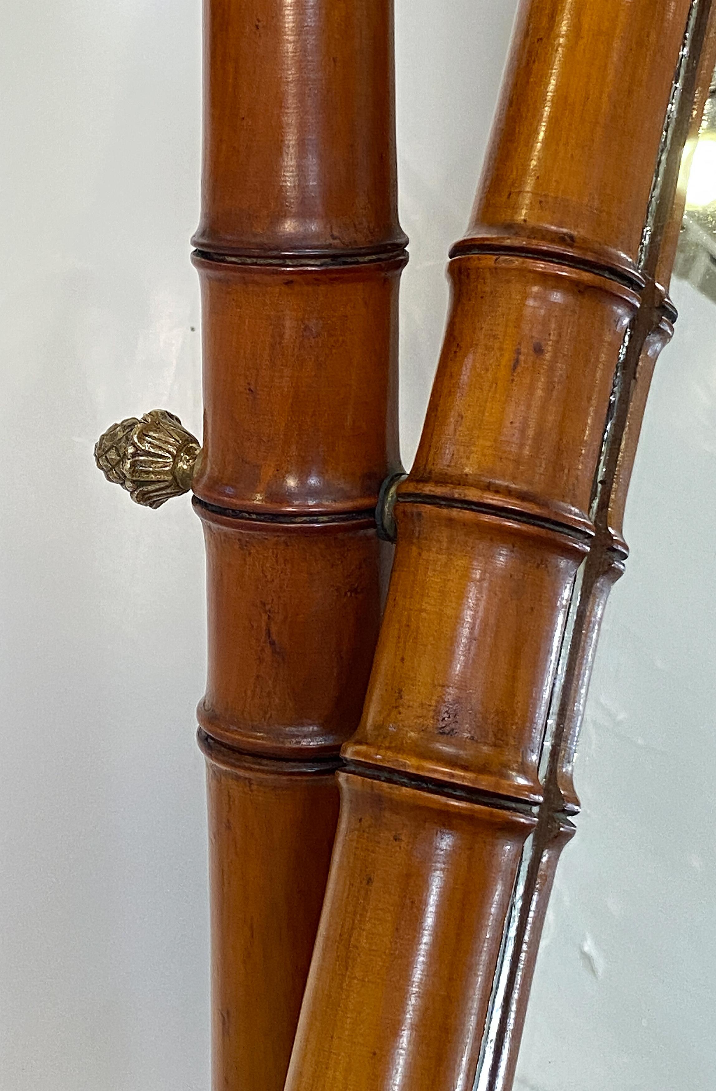 Large Faux Bamboo Cheval or Dressing Mirror from France For Sale 2