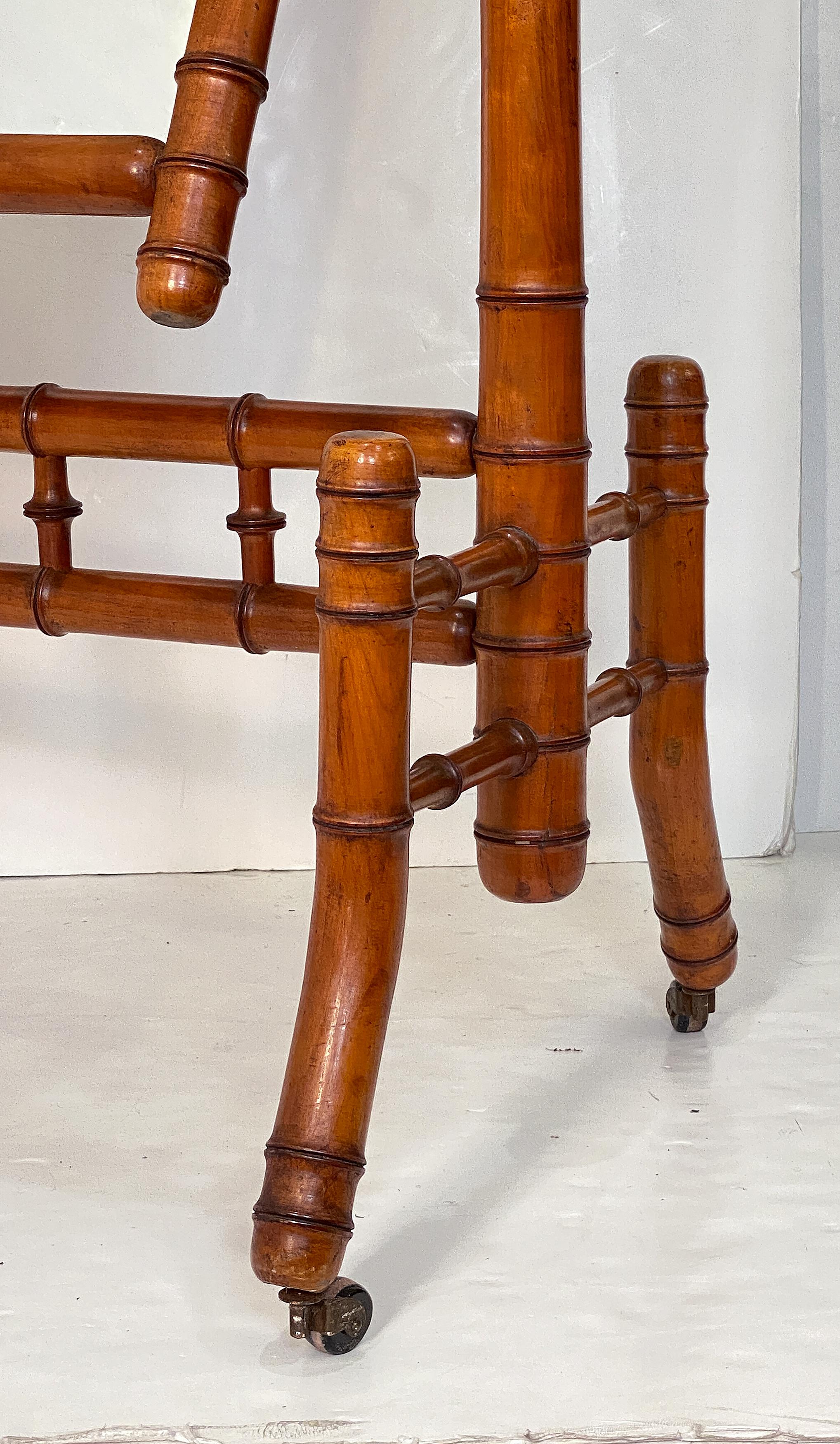 19th Century Large Faux Bamboo Cheval or Dressing Mirror from France For Sale
