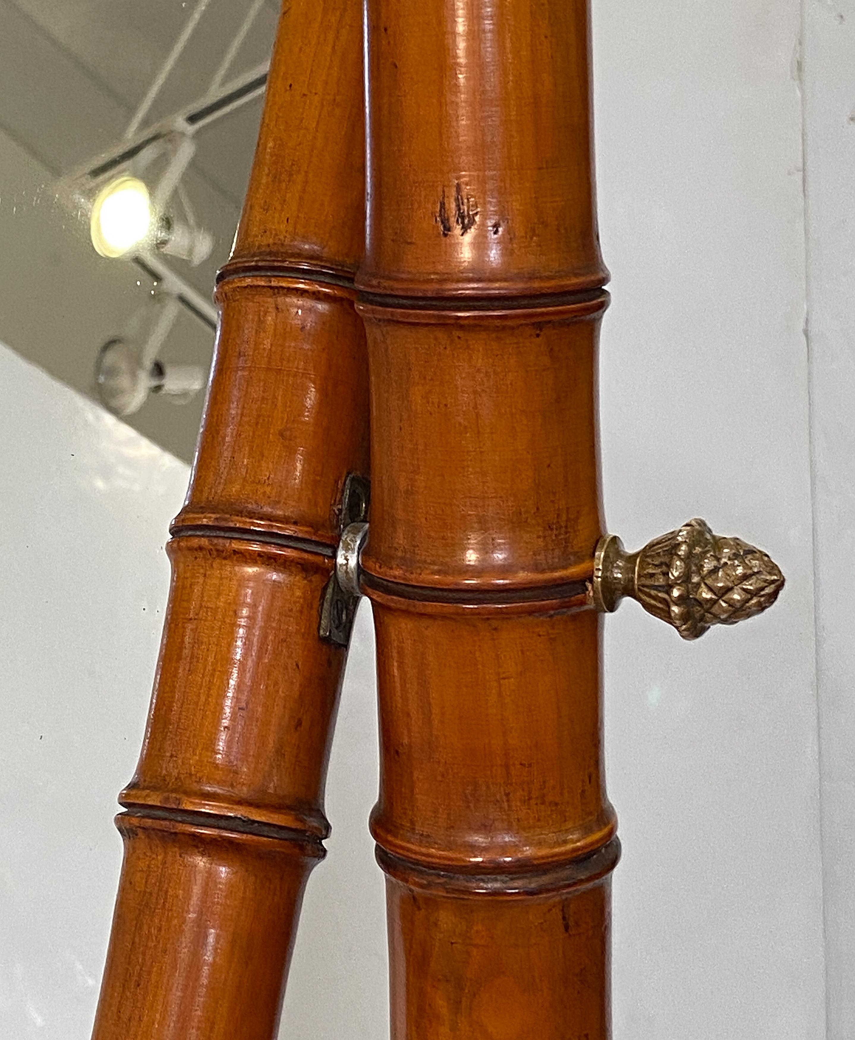 Large Faux Bamboo Cheval or Dressing Mirror from France For Sale 1