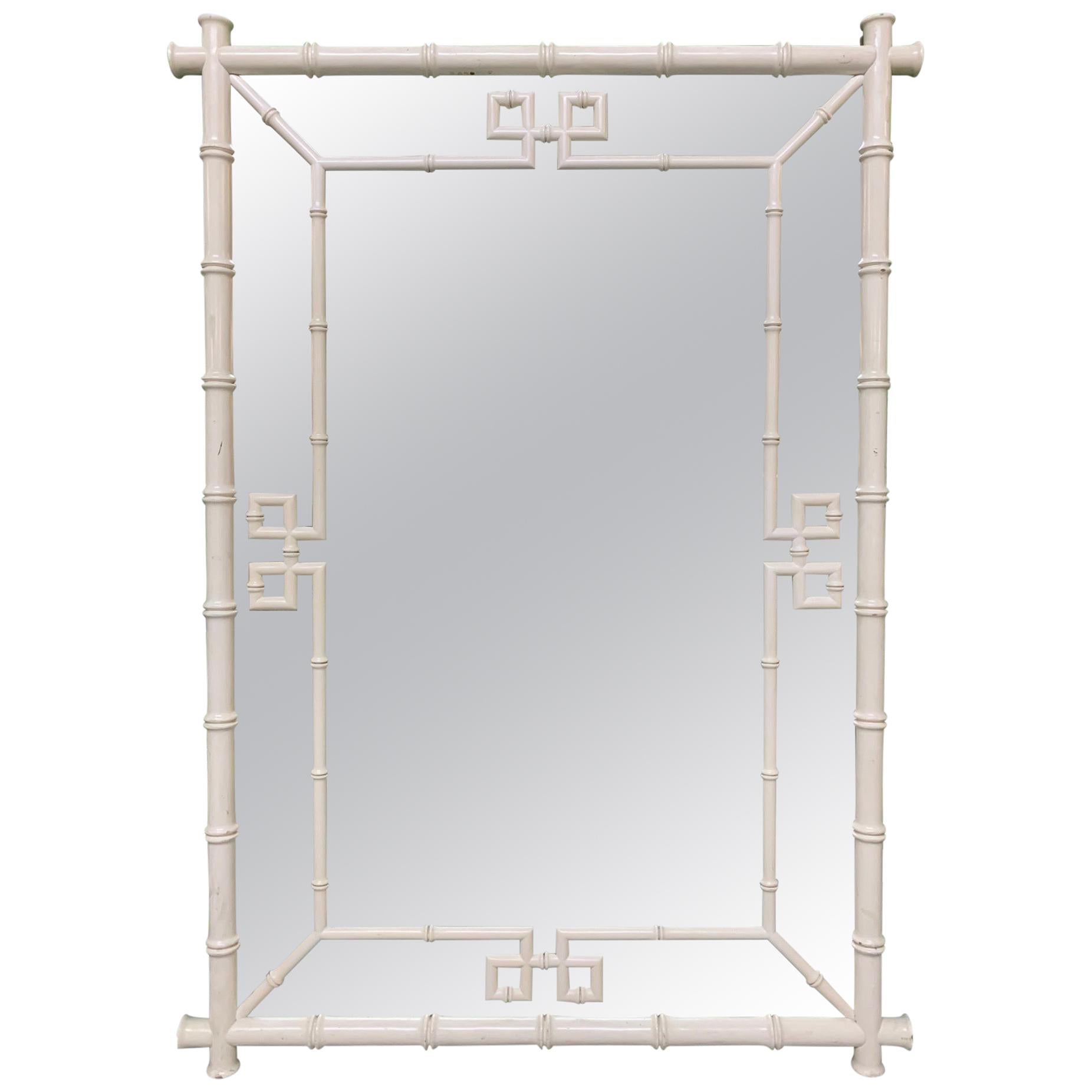 Large Faux Bamboo Chinoiserie Wall Mirror