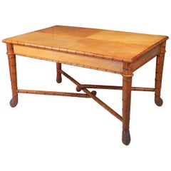 Used Large Faux Bamboo Library Table from Italy