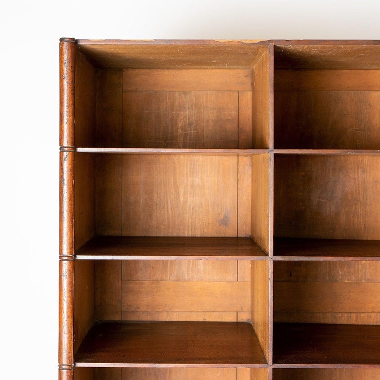 Large Faux Bamboo Mahogany Shelving Unit, Early 20th Century For Sale at 1stDibs