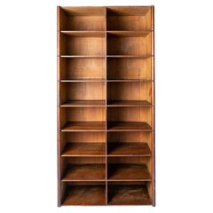 Large Antique Faux Bamboo Mahogany Shelving Unit, Early 20th Century Pigeon Hole