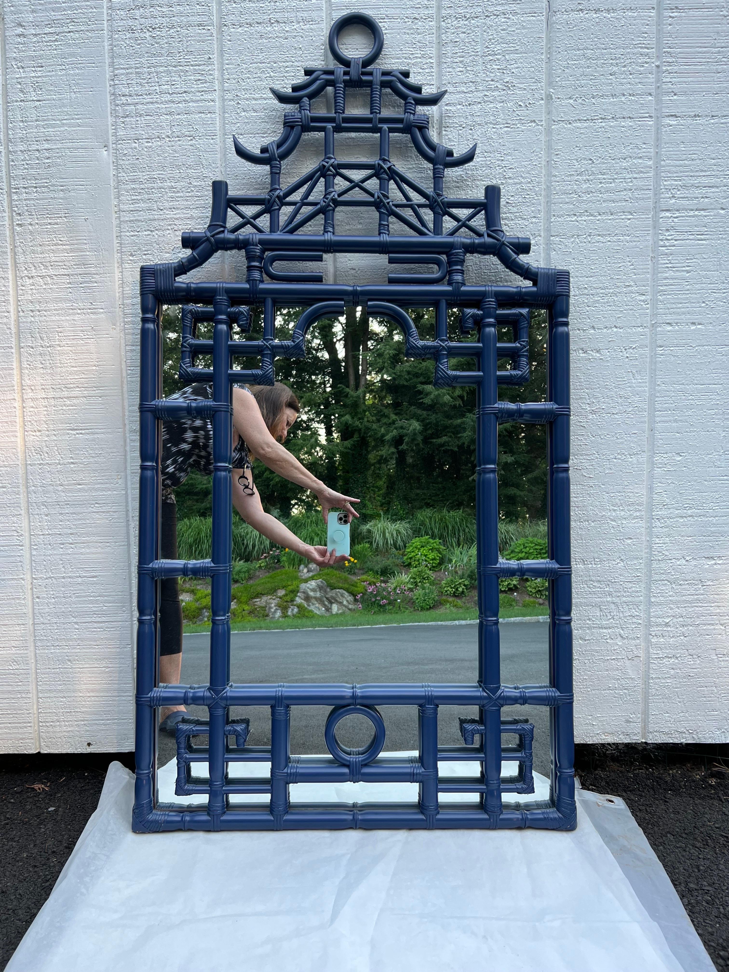 blue pagoda mirror