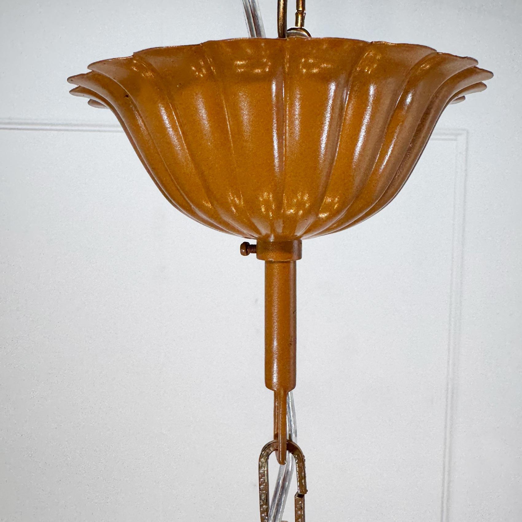 Grande lampadario in finto bambù con foglie di palma italiano degli anni '60 in vendita 3